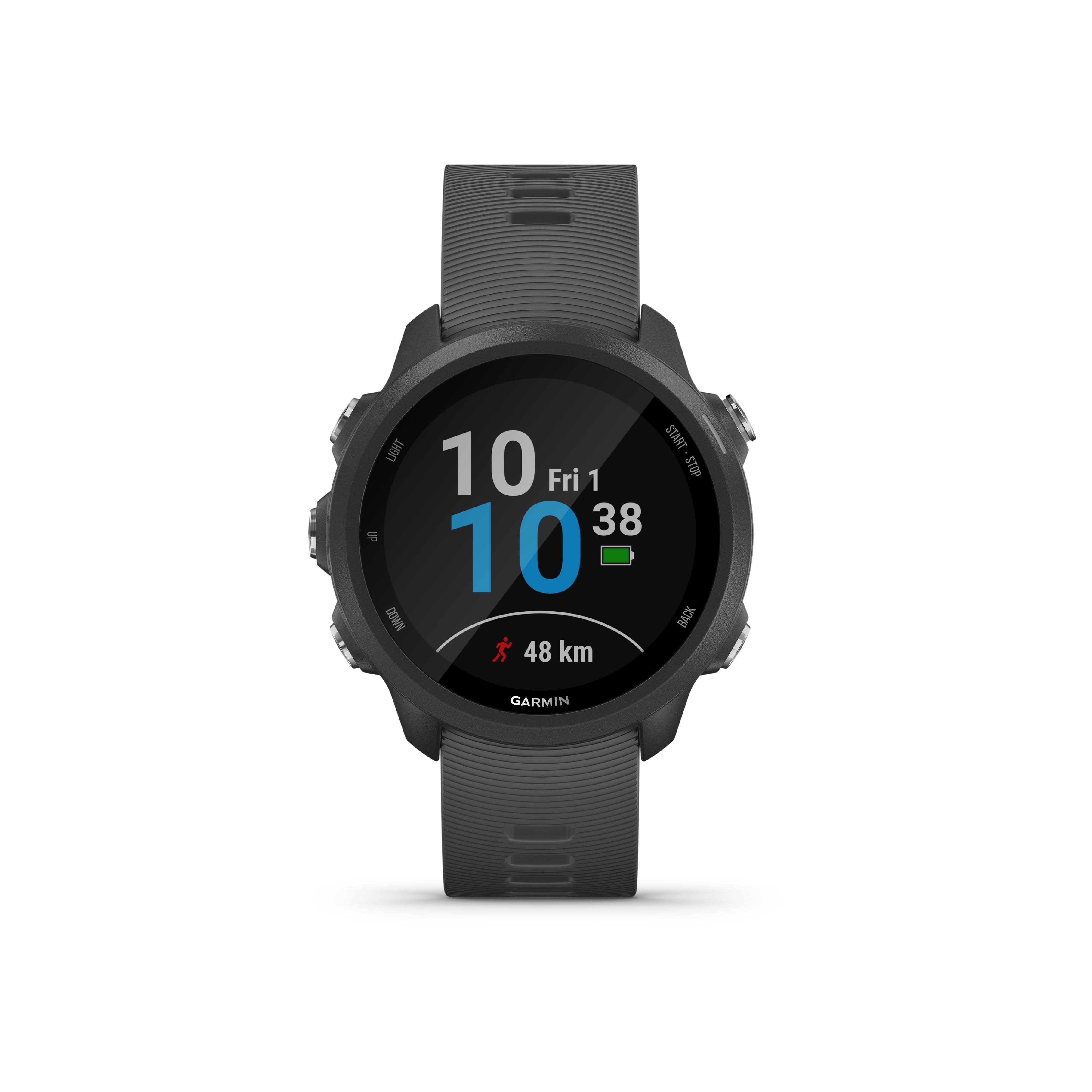 Garmin Forerunner 245 Noire Bracelet Gris Foncé Gris 