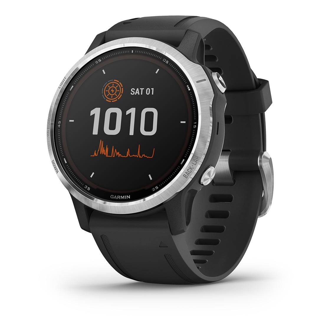 Garmin Fénix 6S Solar Silver Bracelet Noir Noir 