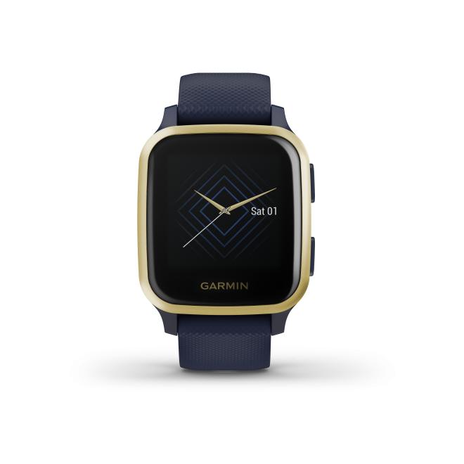 Garmin Venu Sq Music Captain Blue Light Gold Bracelet Navy Bleu foncé