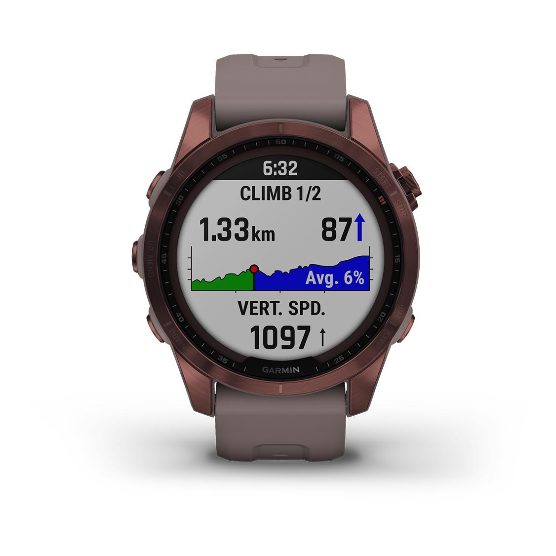 Garmin Fénix 7S Sapphire Solar Titane Bronze (Bracelet Gris Taupe) Bronze 