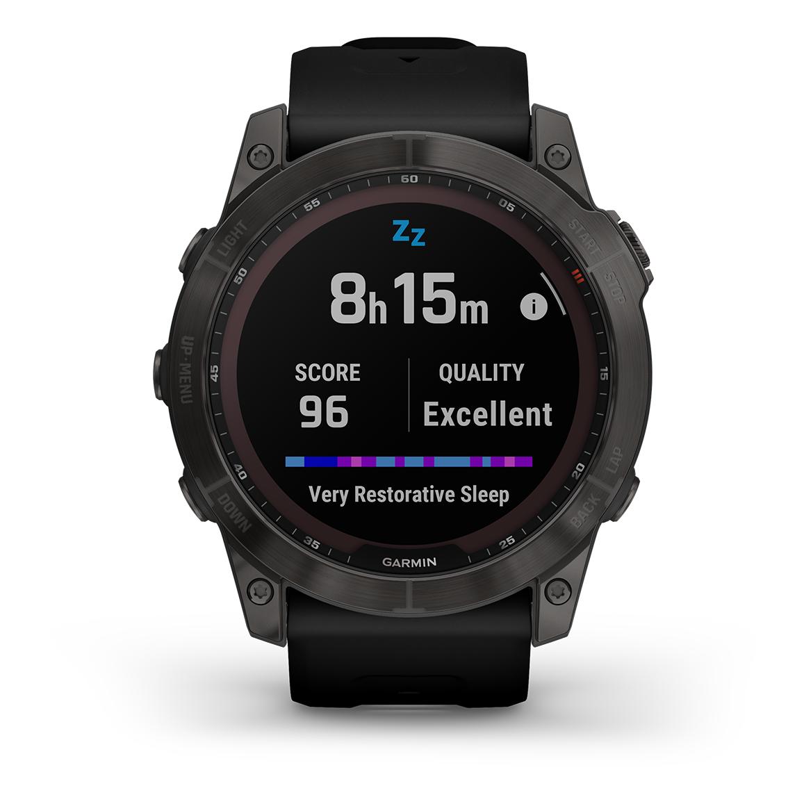 Garmin Fénix 7X Sapphire Solar Titane Carbon Gray DLC (Bracelet Noir) Gris 