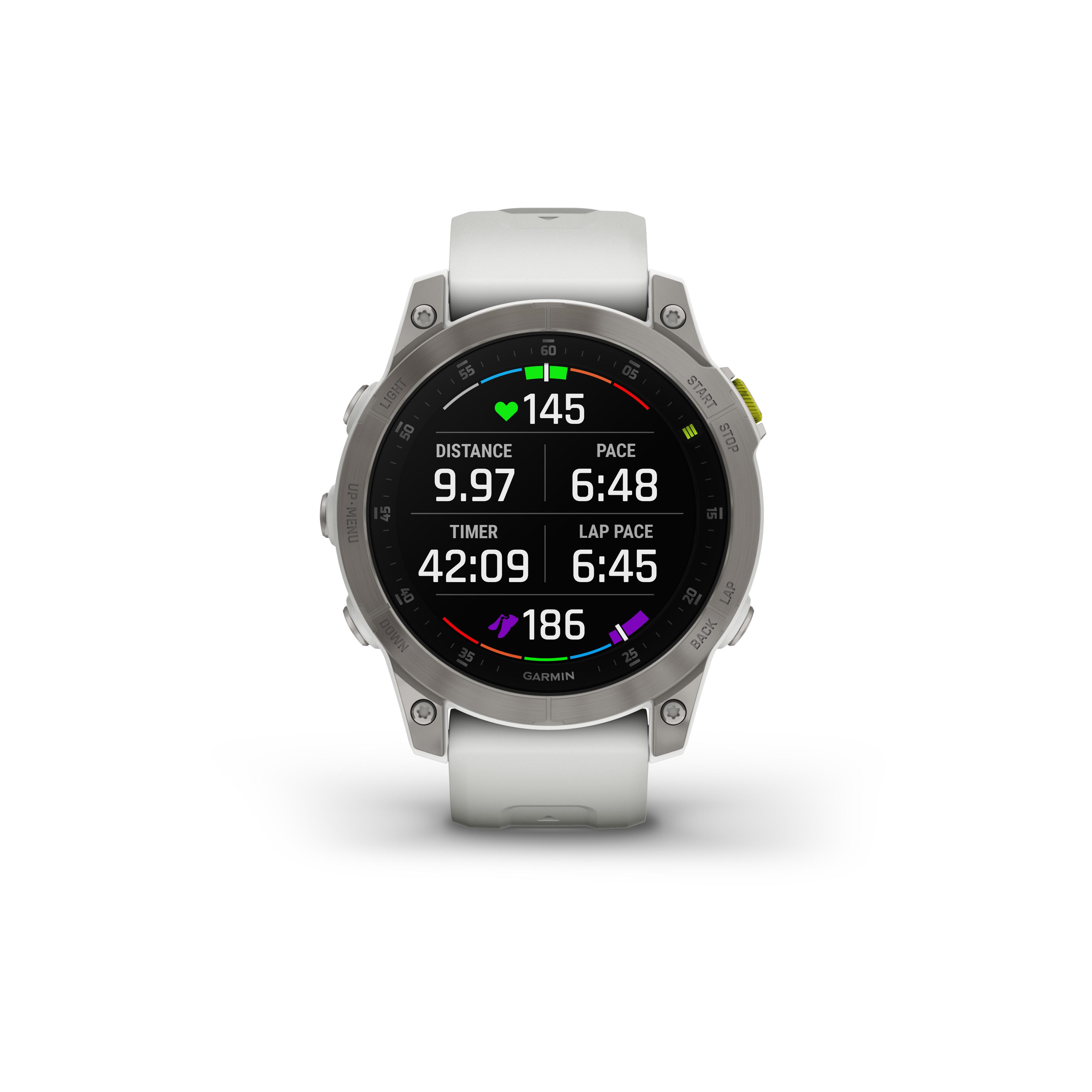 Garmin Epix Gen.2 Sapphire Titane Silver (Bracelet Blanc) Argenté 