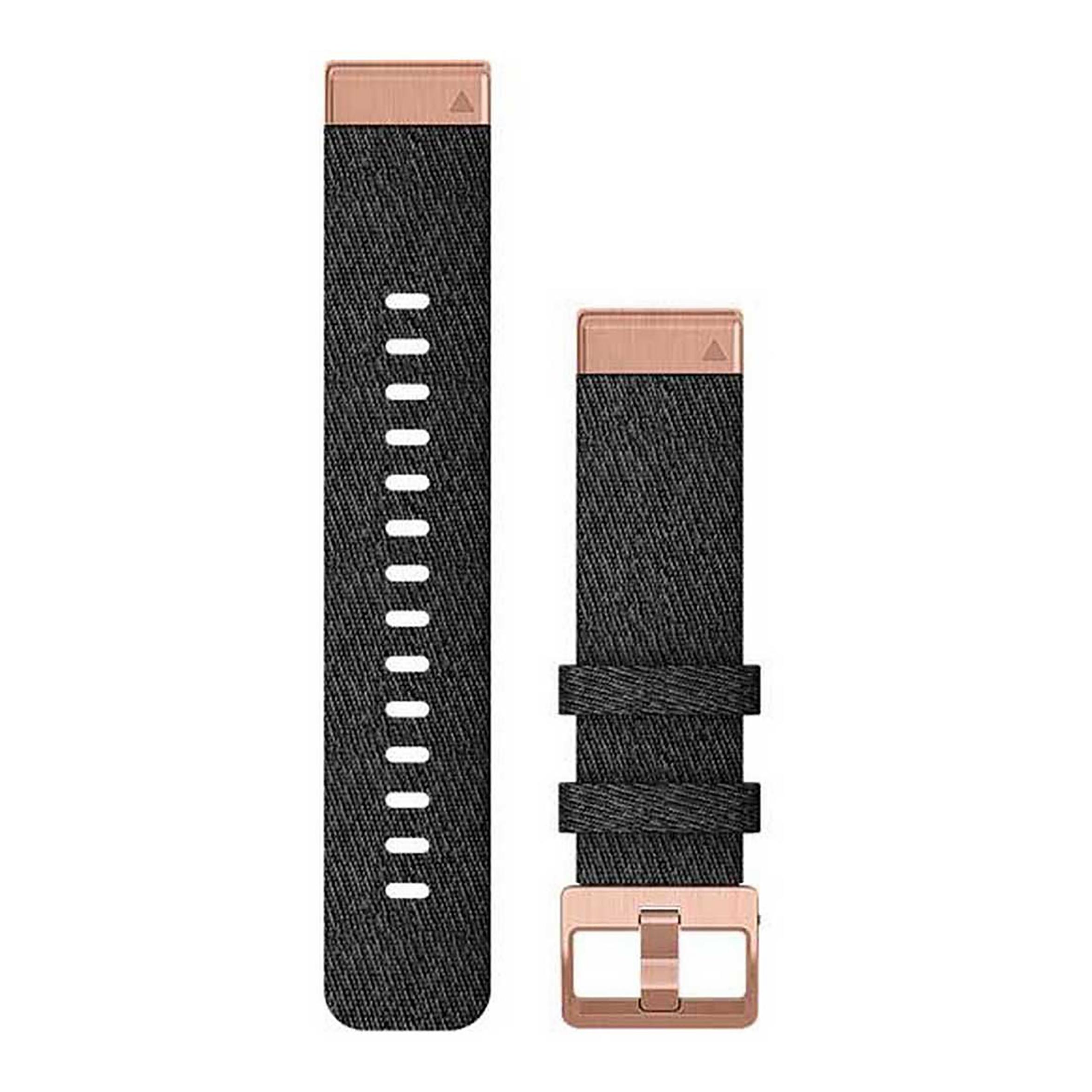 Garmin Heathered Black Nylon/Rose Gold - Quick Fit - 20Mm - Fenix 5S/5S Plus /Fenix 6S Graphite 