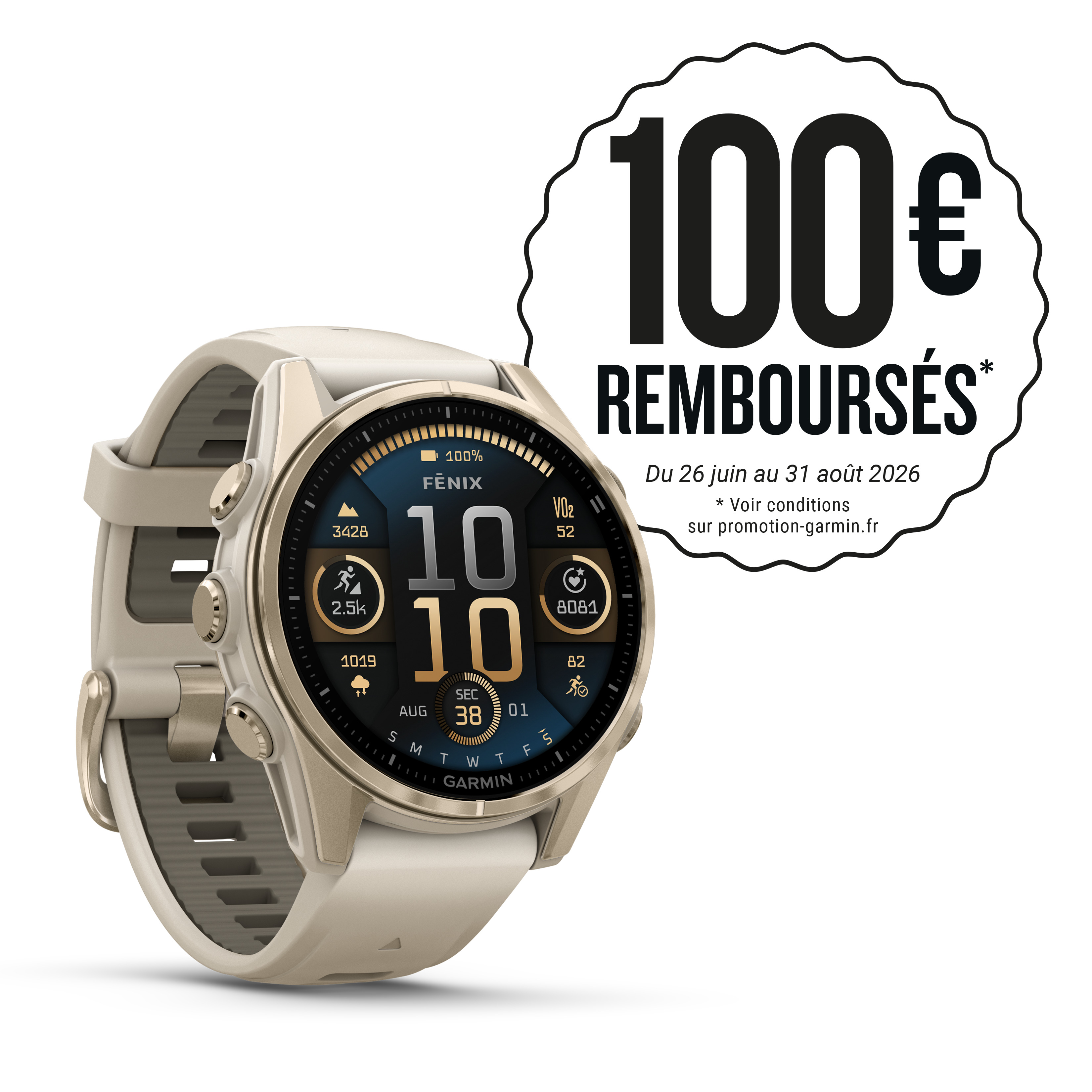 Garmin Fenix 8 Sapphire Amoled 43 mm Soft Gold Gris 899$
