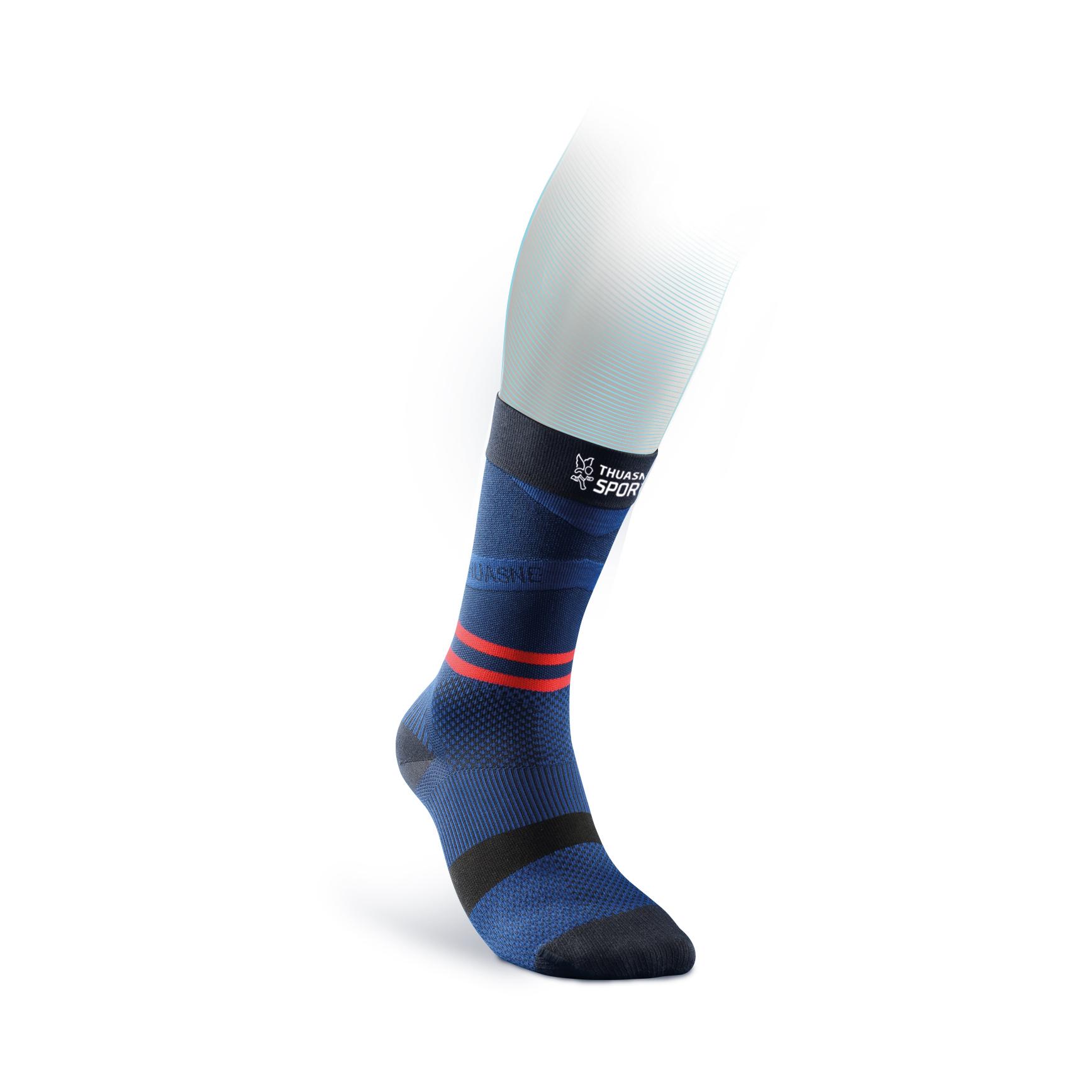 Thuasne Chaussettes Mid Run/Trail Up Activ Bleu Triathlon 