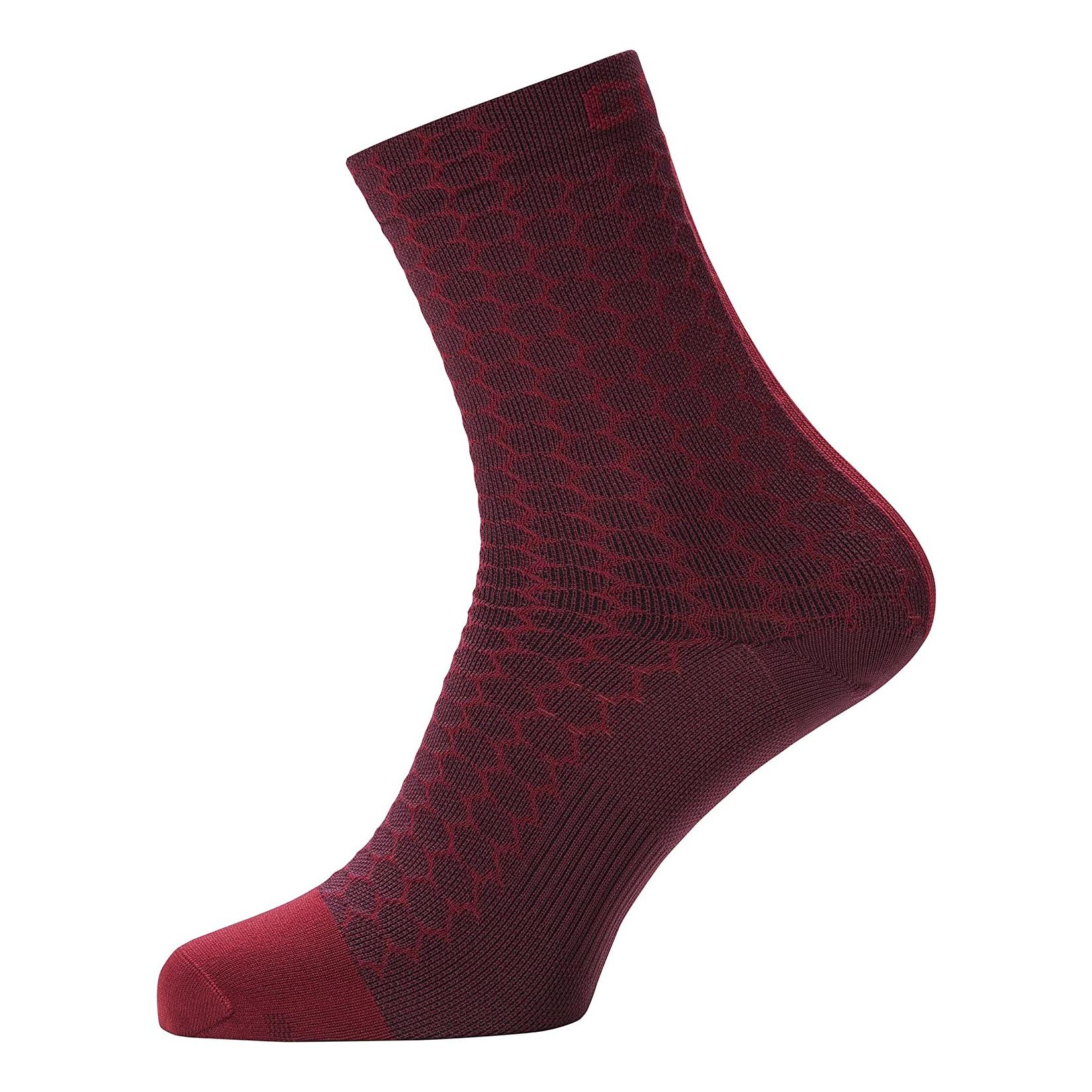 Gore Wear C3 Chaussettes mi-hautes Heptagon Rouge 35/37 