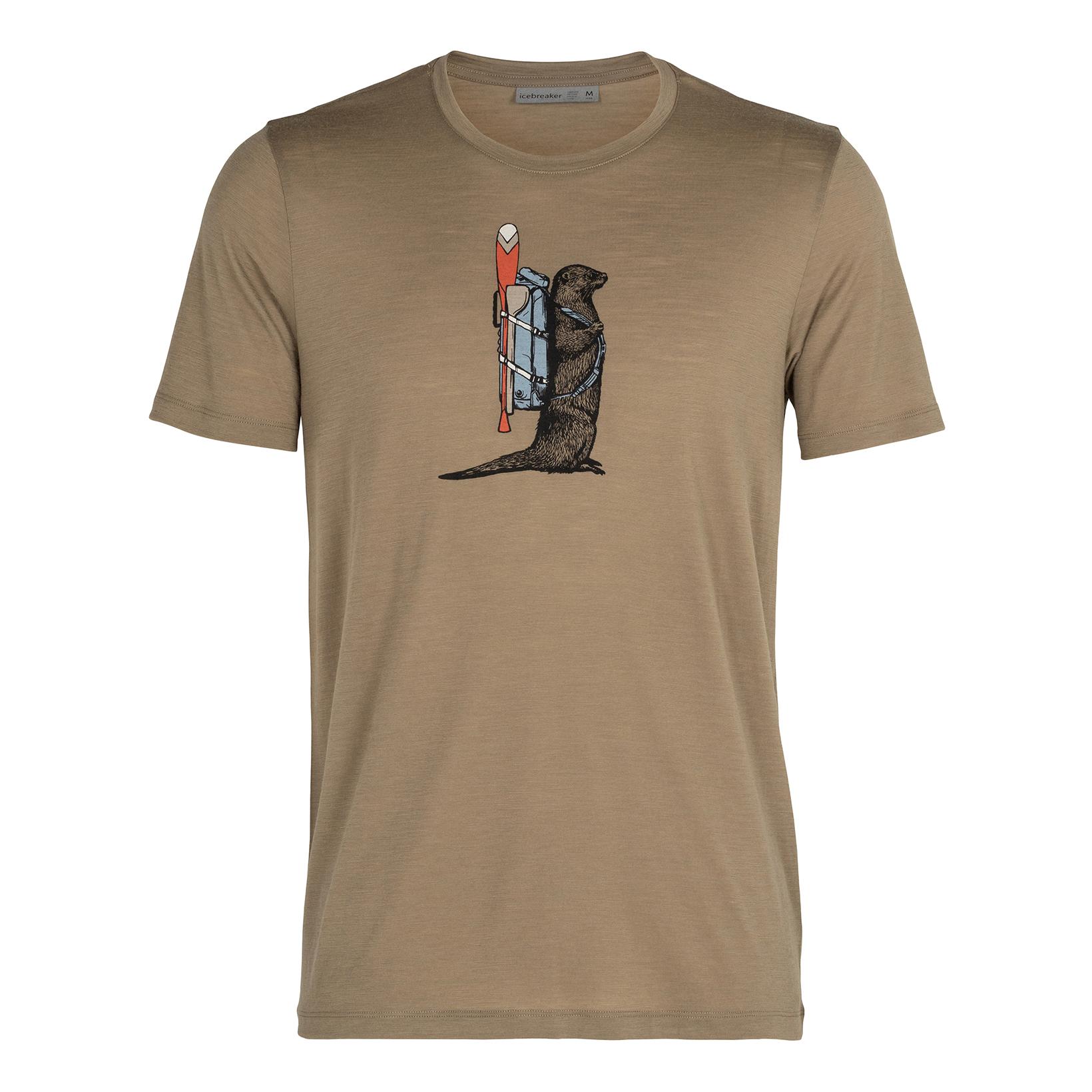 icebreaker Tech Lite Short Sleeves Crewe Otter Paddle Marron XL 