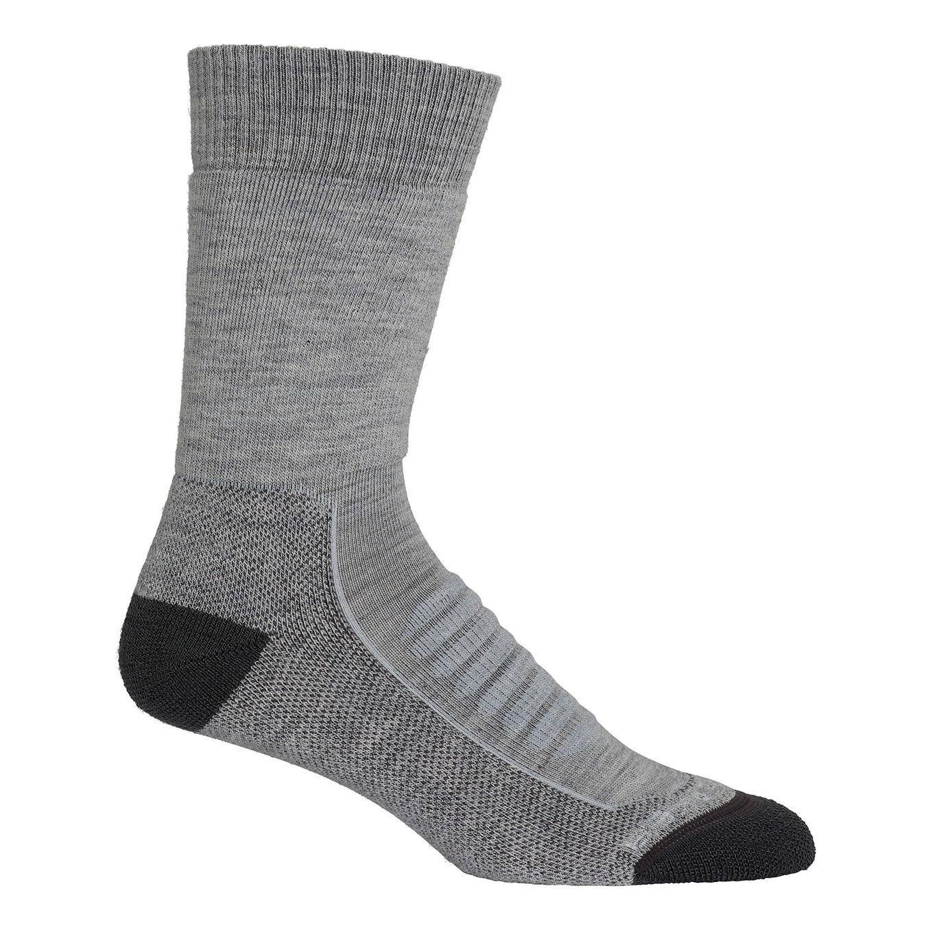 icebreaker Men Hike+ Heavy Crew Gris clair L 