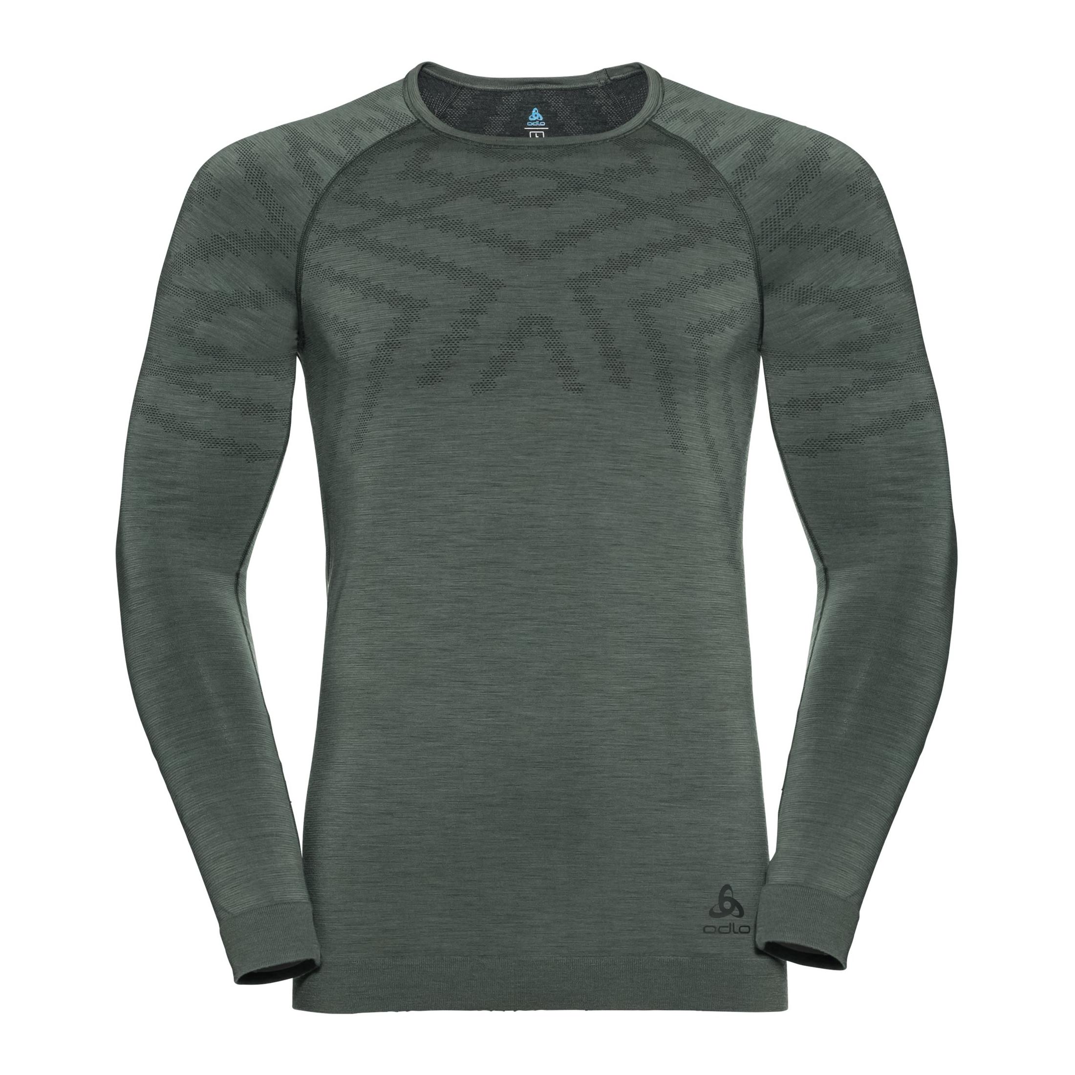 Odlo Pull col ras du cou manches longues Natural + Kinship Warm Gris clair XL 