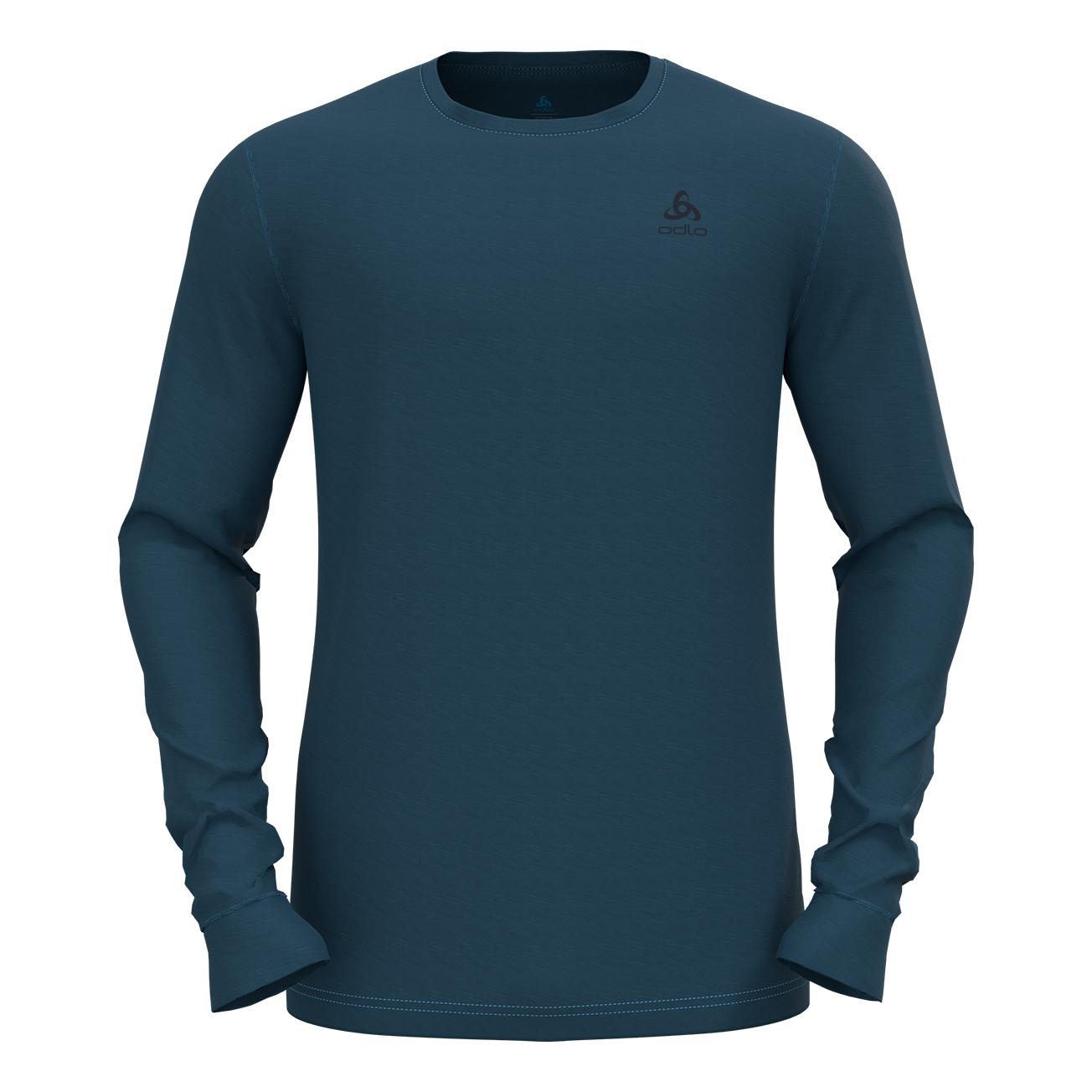 Odlo T-shirt Crew Neck Long Sleeves Merino 200 Bleu foncé L 