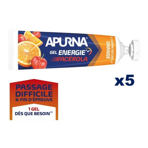 Apurna Gel Energie Acérola Orange Passage Difficile - Etui 5 x 35g