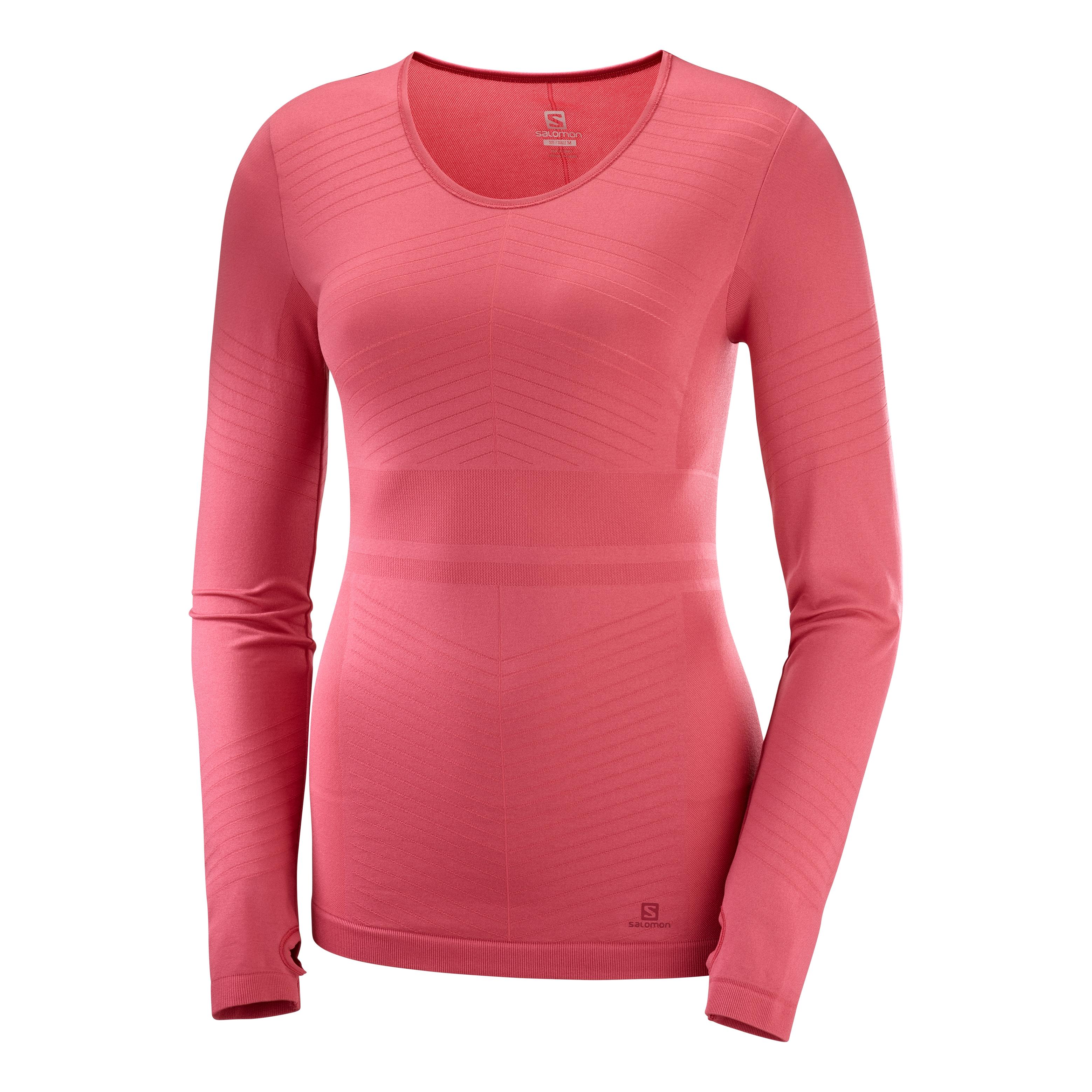 Salomon Elevate MoveOn Long Sleeve Tee Rose S 