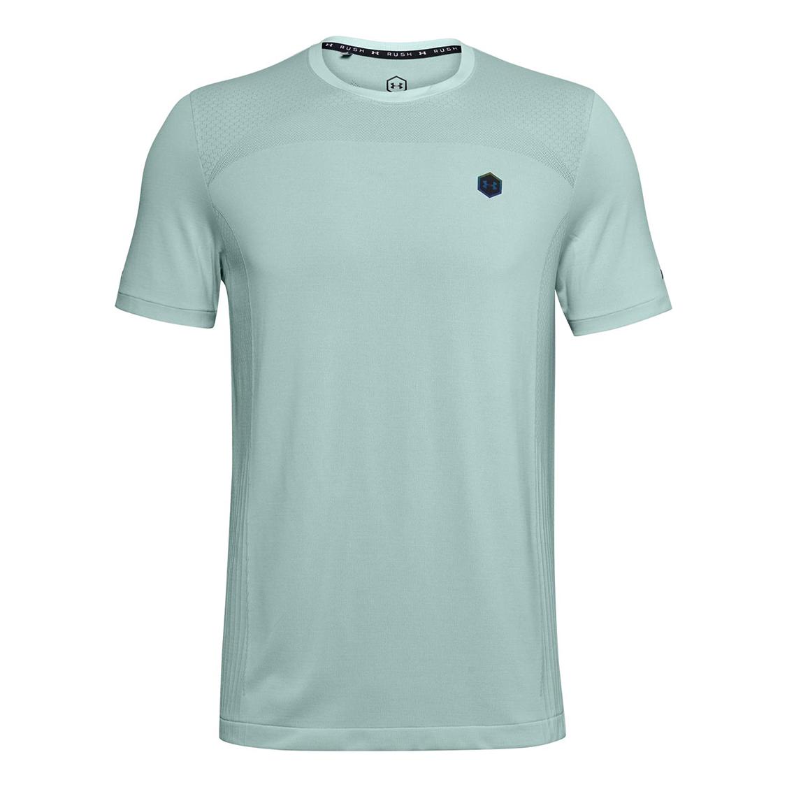 Under Armour Rush Seamless Fitted Short Sleeves Bleu L 