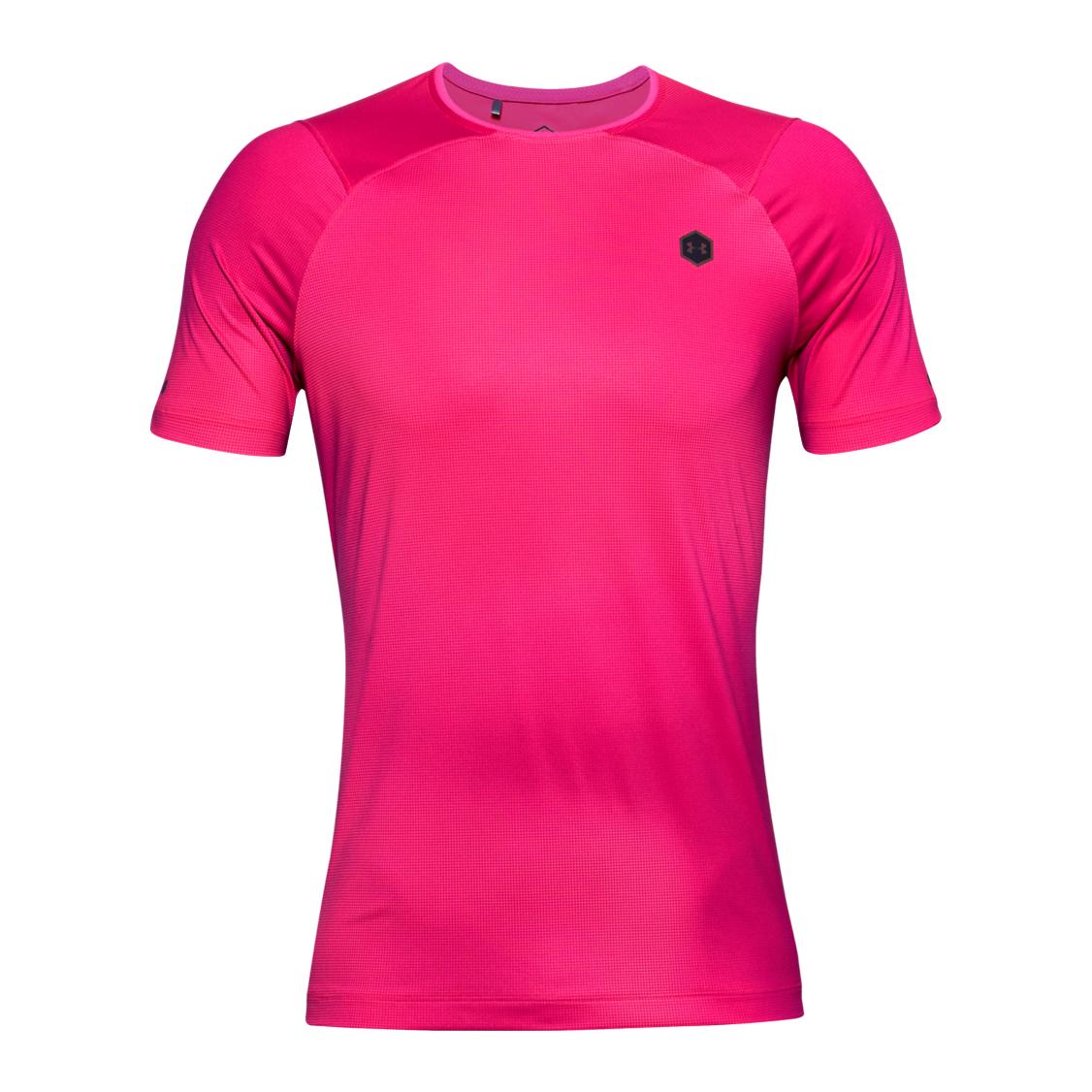 Under Armour HeatGear Rush Fitted Short Sleeve Printed Rose M 