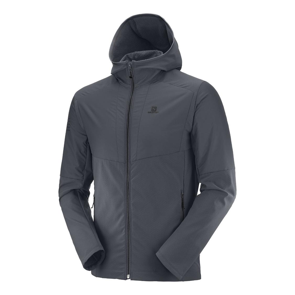 Salomon Outline Hybrid Hoodie Gris S 