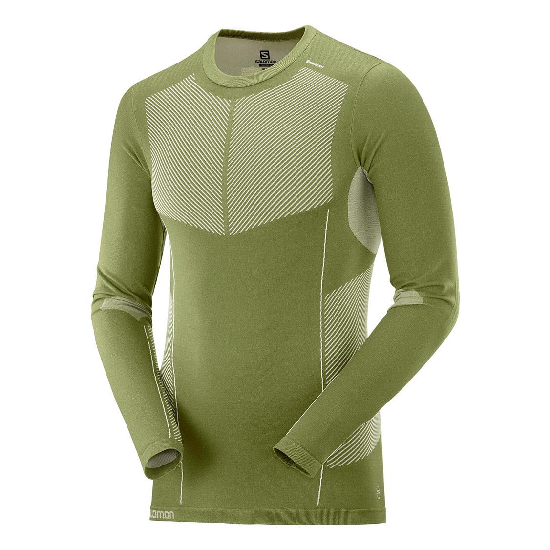 Salomon Primo Warm Seamless Tee Vert L 