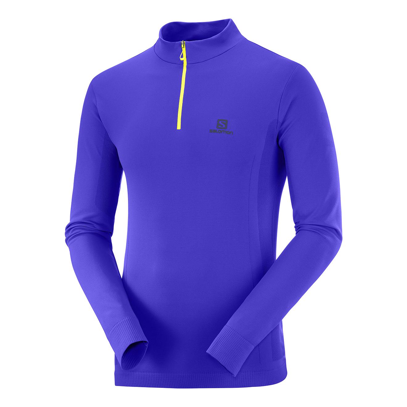 Salomon Explore Seamless Half Zip Bleu L 