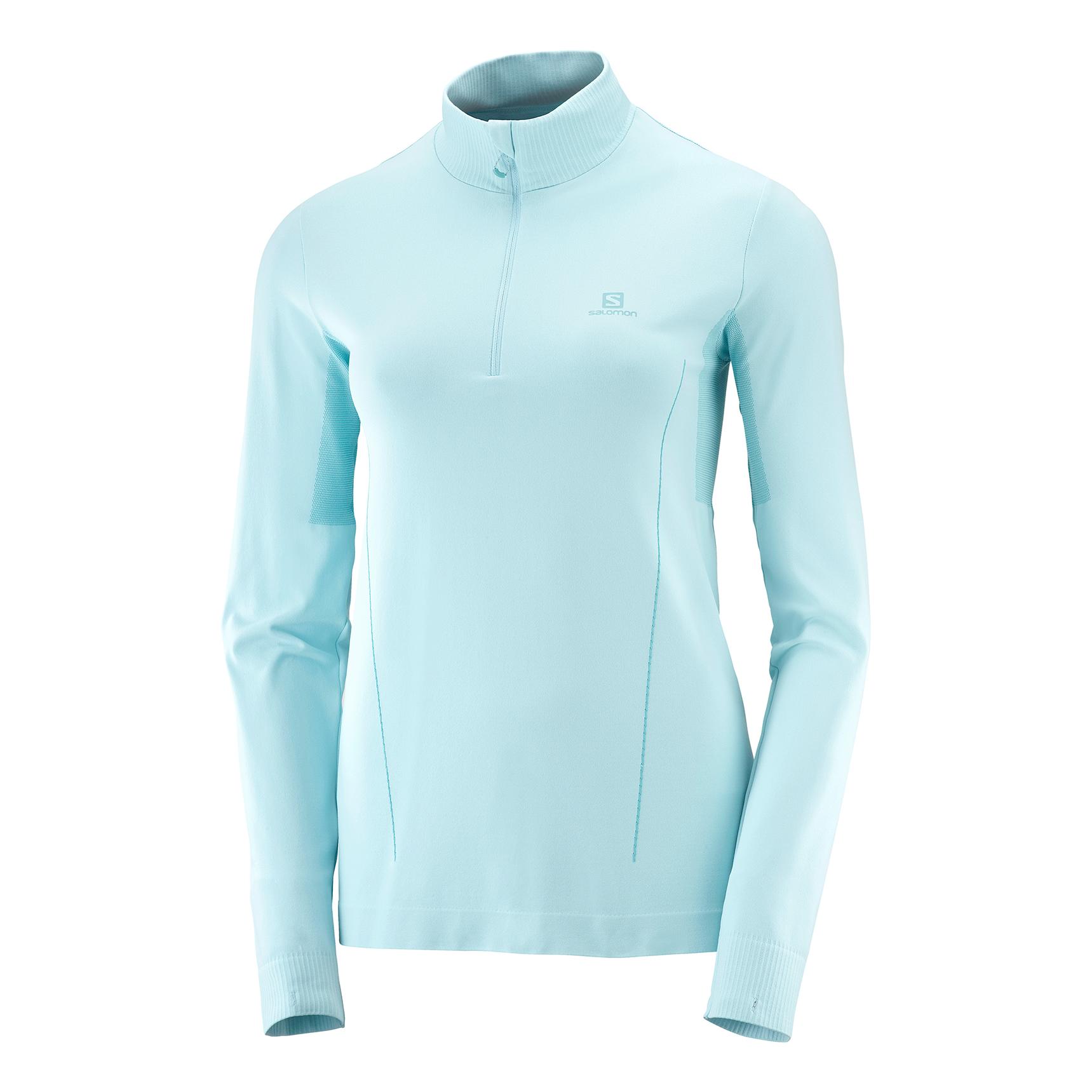 Salomon Comet Seamless Half Zip Bleu ciel L 