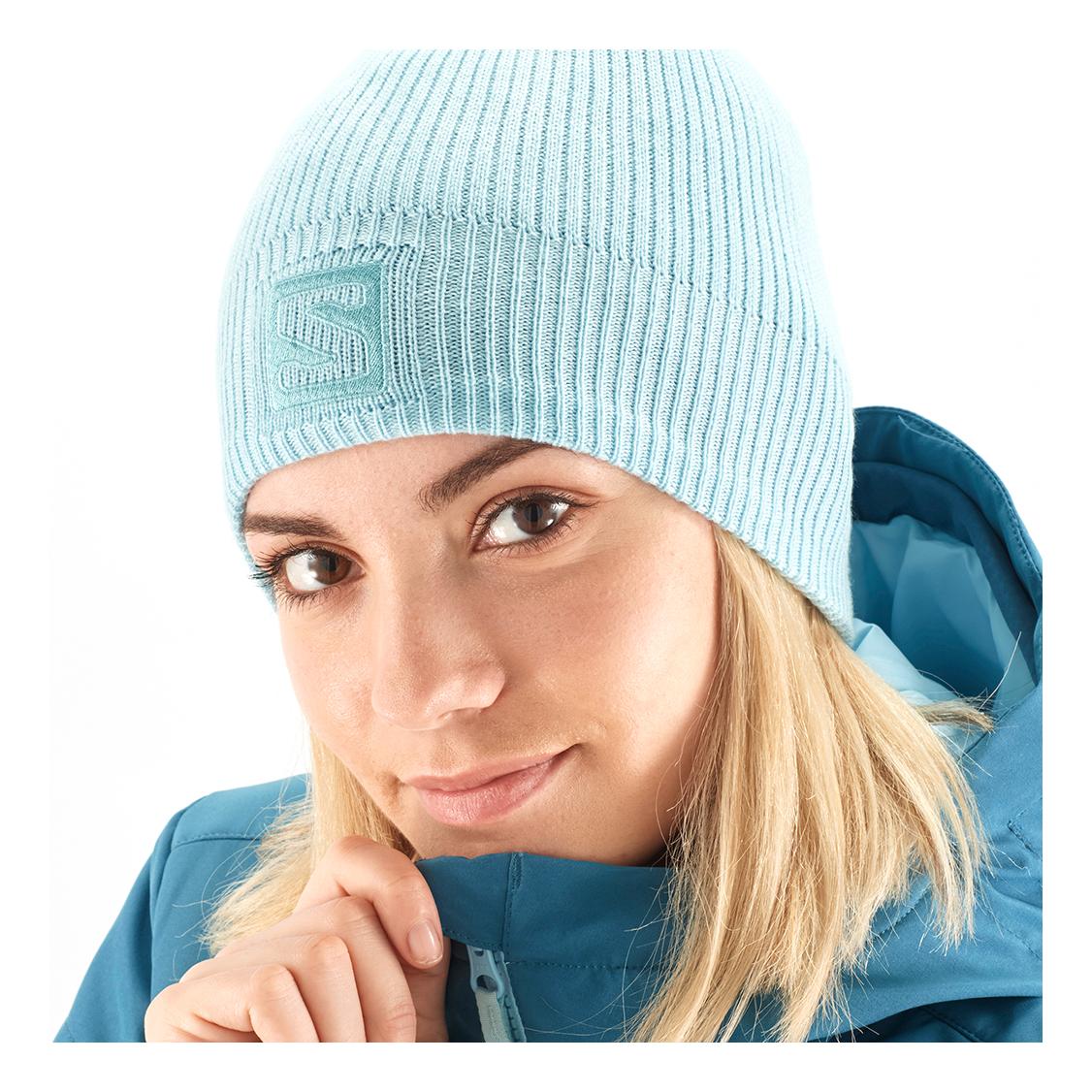 Salomon logo bleu ciel : bonnet modèle mixte