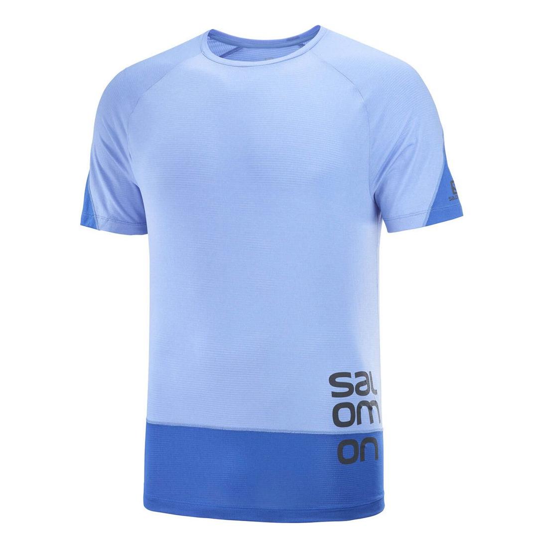 Salomon T-Shirt Cross Run Short Sleeve Bleu ciel XS 