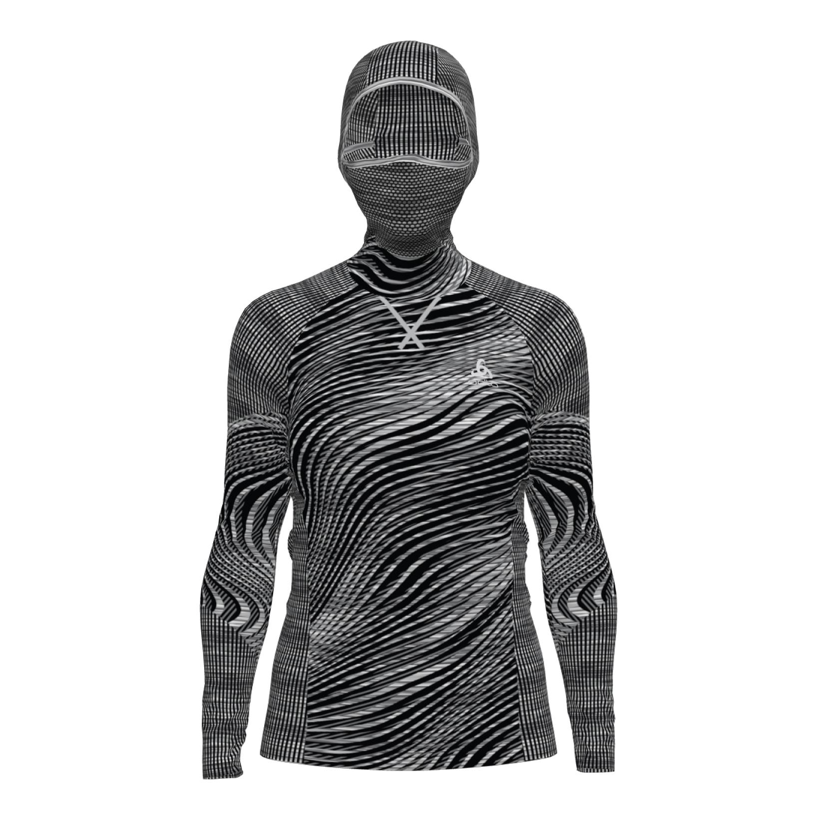 Odlo Blackcomb Eco Base Layer Top With Facemask Long Sleeve Blanc S 