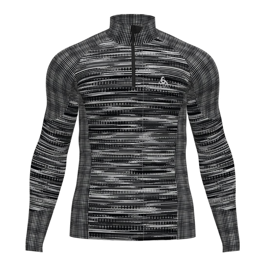 Odlo Blackcomb Eco Base Layer Top Turtle Neck Long Sleeve Half Zip Noir M 