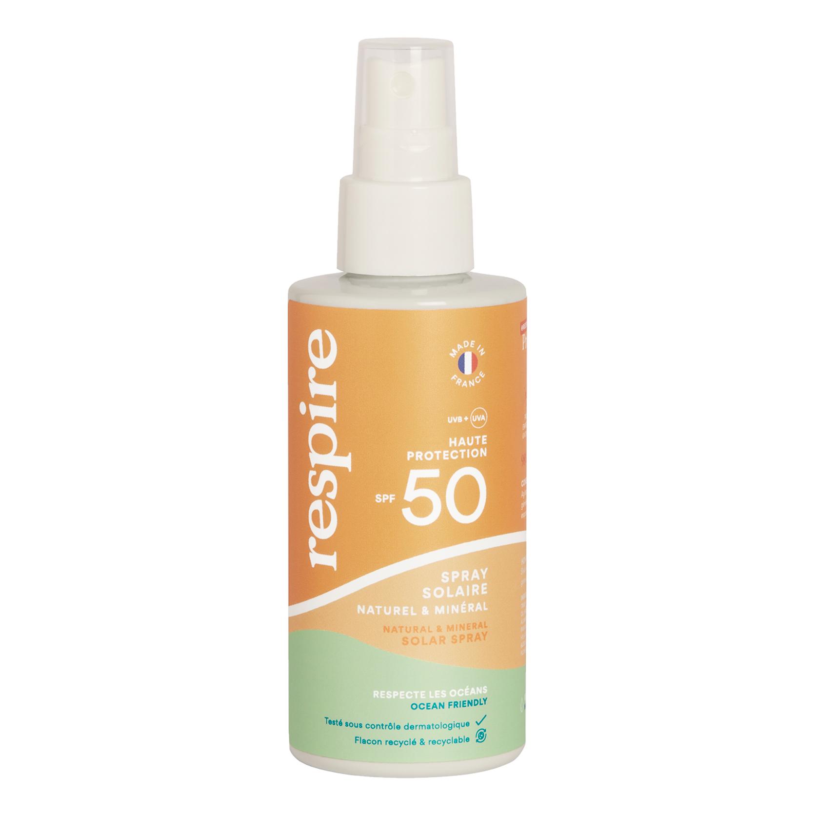 Respire Spray Solaire Naturel & Minéral Spf 50 - 120ml Orange 