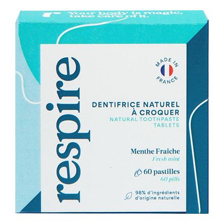 Respire Dentifrice Solide 60 Pastilles (Avec Étui)