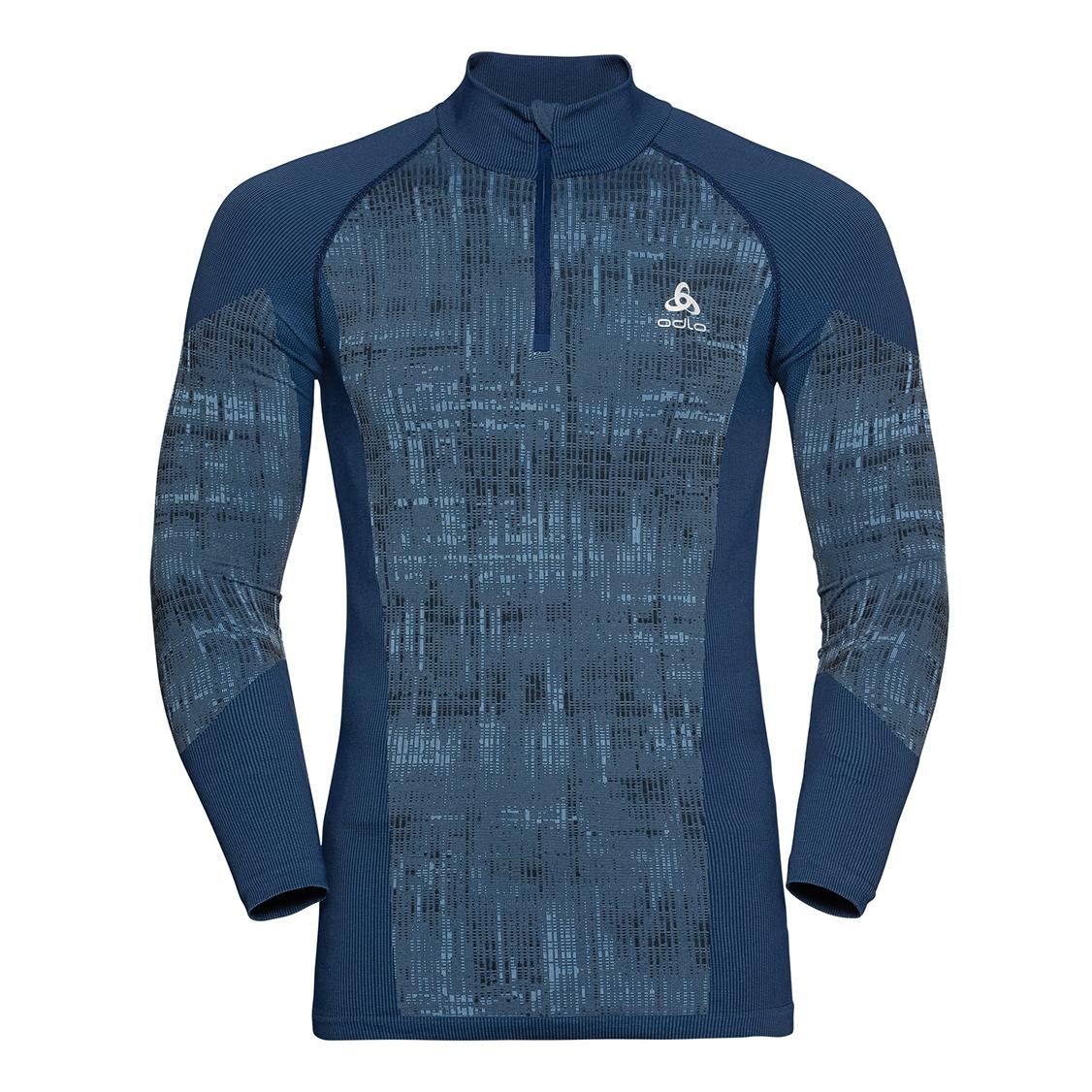 Odlo Bl Top Turtle Neck Long Sleeves Half Zip Blackcomb Bleu S 