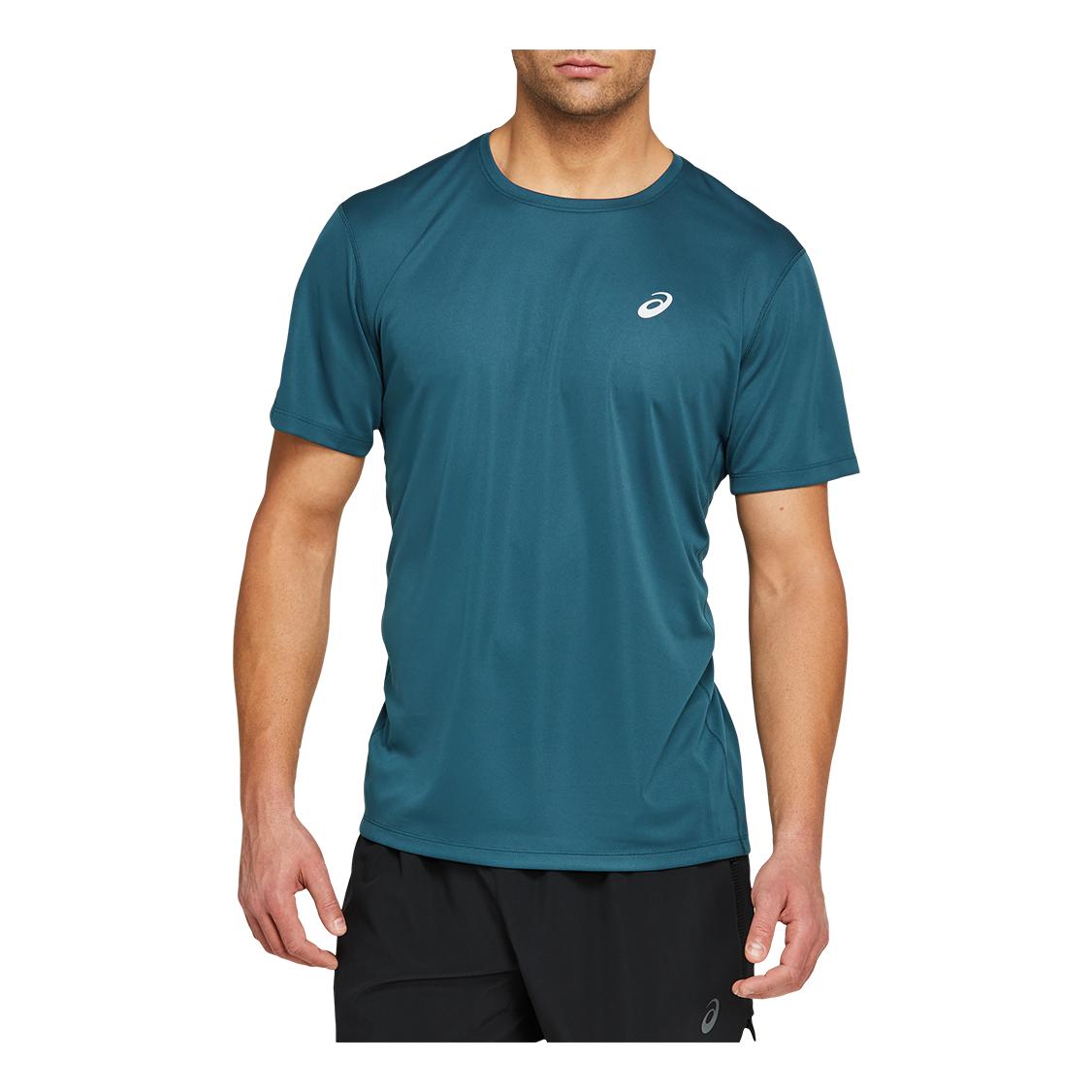 Asics Katakana Short Sleeves Top Bleu L 