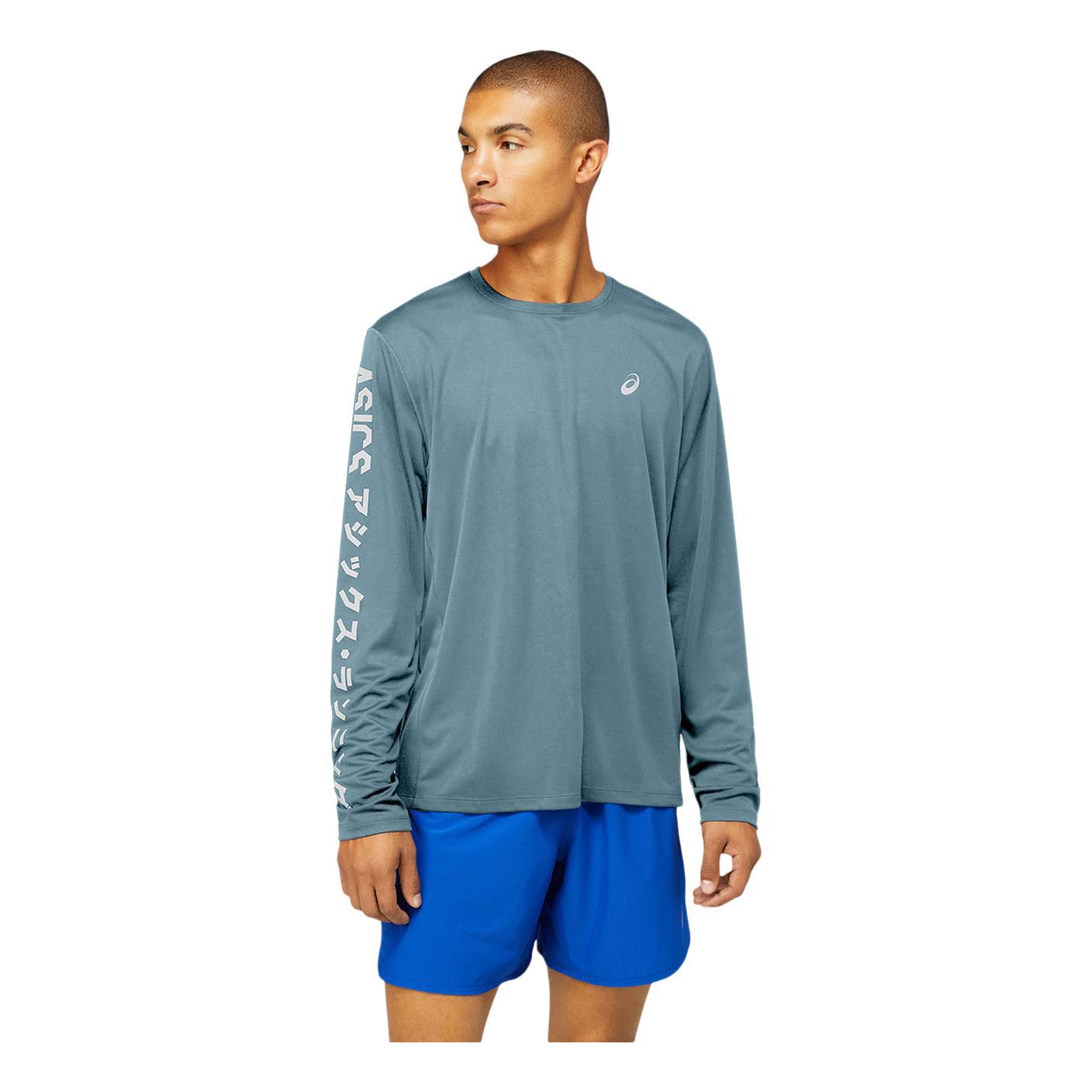 Asics Katakana Long Sleeves Top Bleu M 