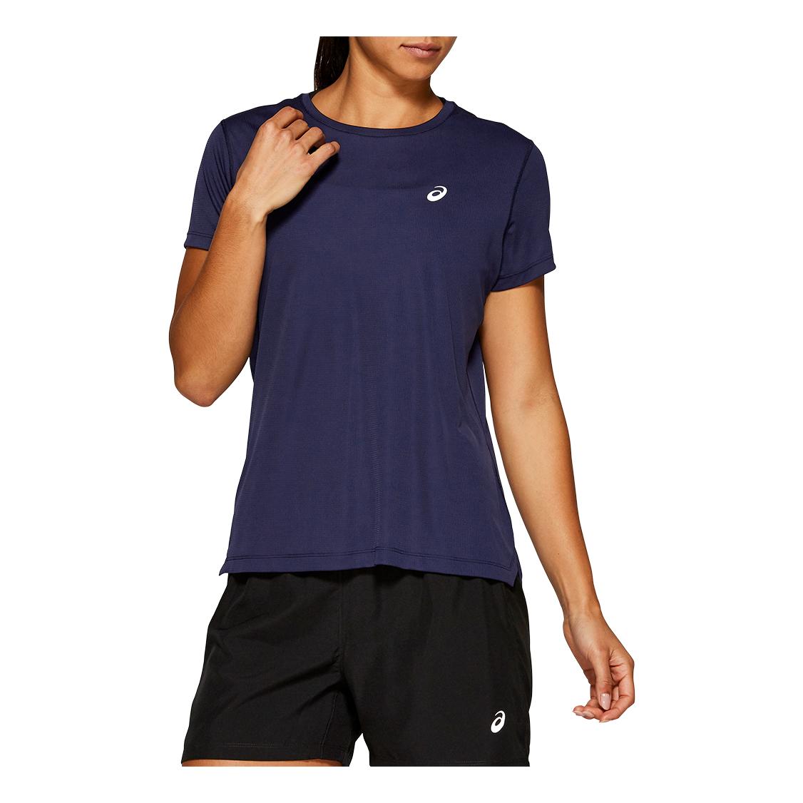 Asics Silver Short Sleeves Top Bleu foncé M 