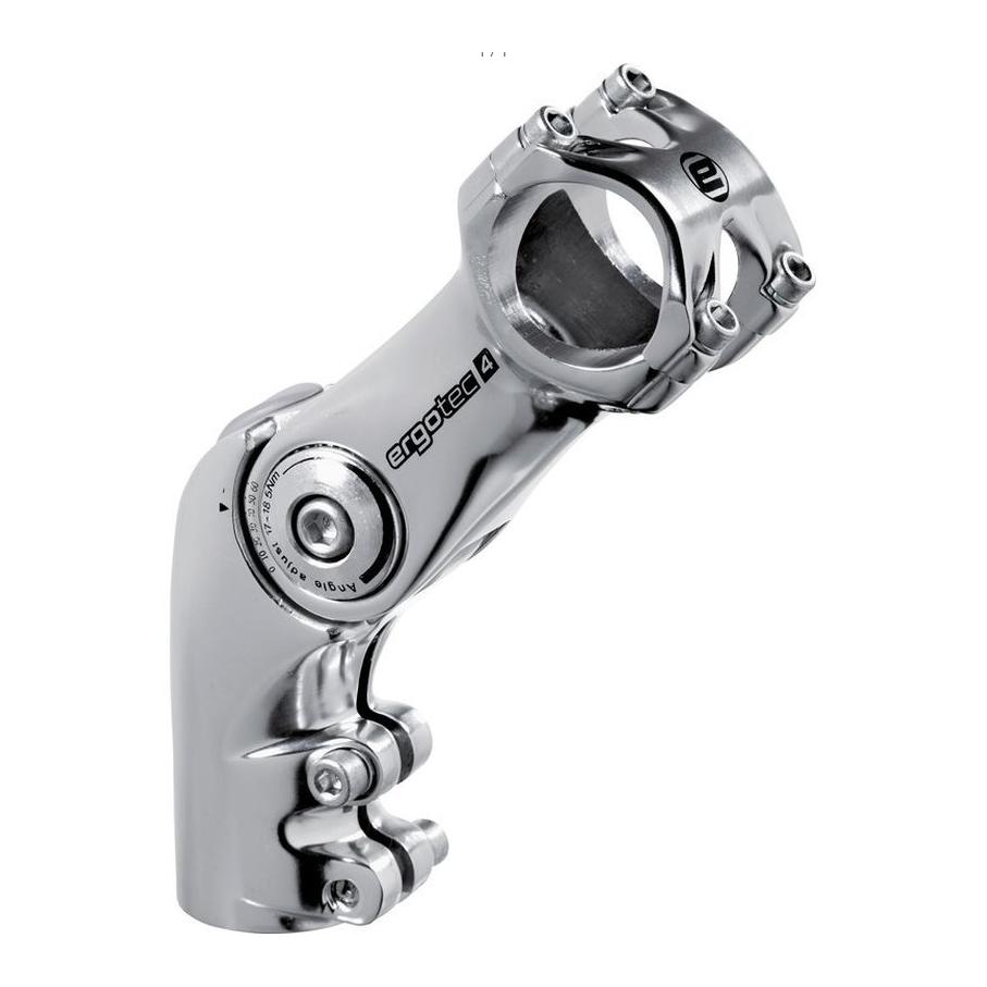 Ergotec POTENCE ERGOTEC OCTOPUS 2 A-HEAD 50 25.4/28.6/110 mm ANGLE RÉGLABLE ALUMINIUM ARGENT Argenté
