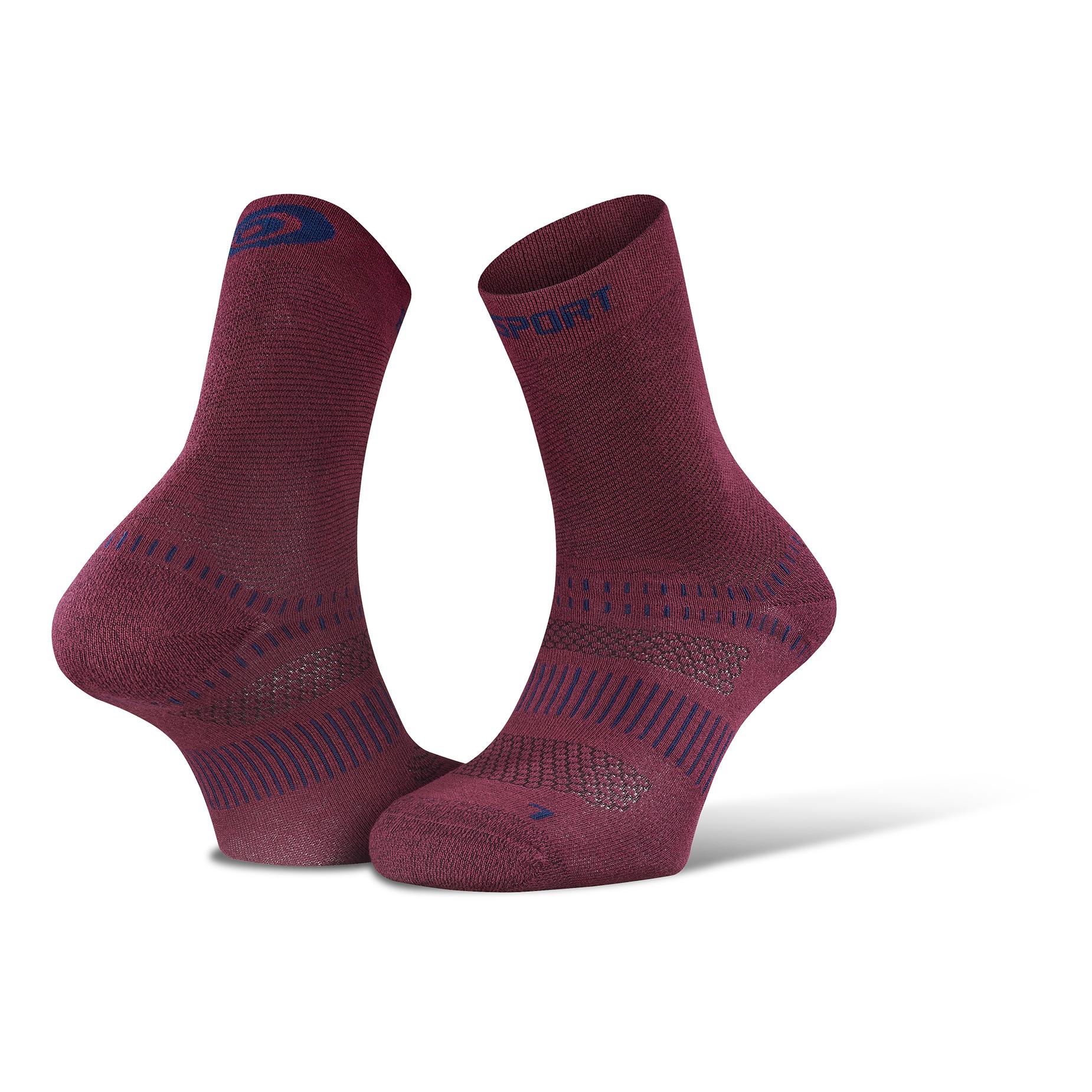 BV Sport Mi-Chaussettes Double Evo Bordeaux 42/44