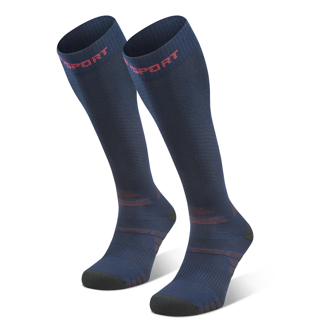 BV Sport Chaussettes Trek Compression Evo Bleu marine S 