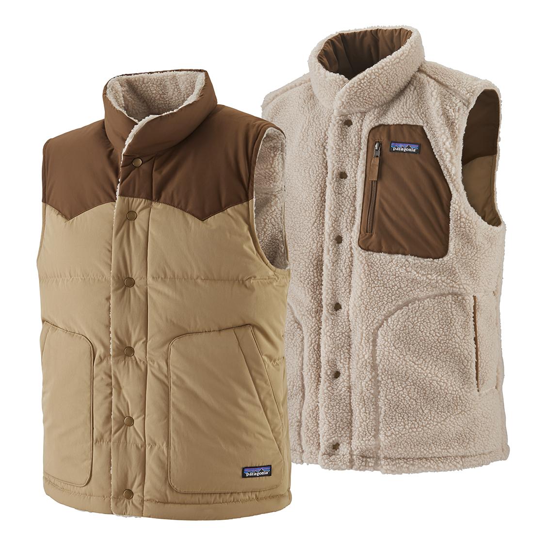 Patagonia Reversible Bivy Down Vest Beige S 