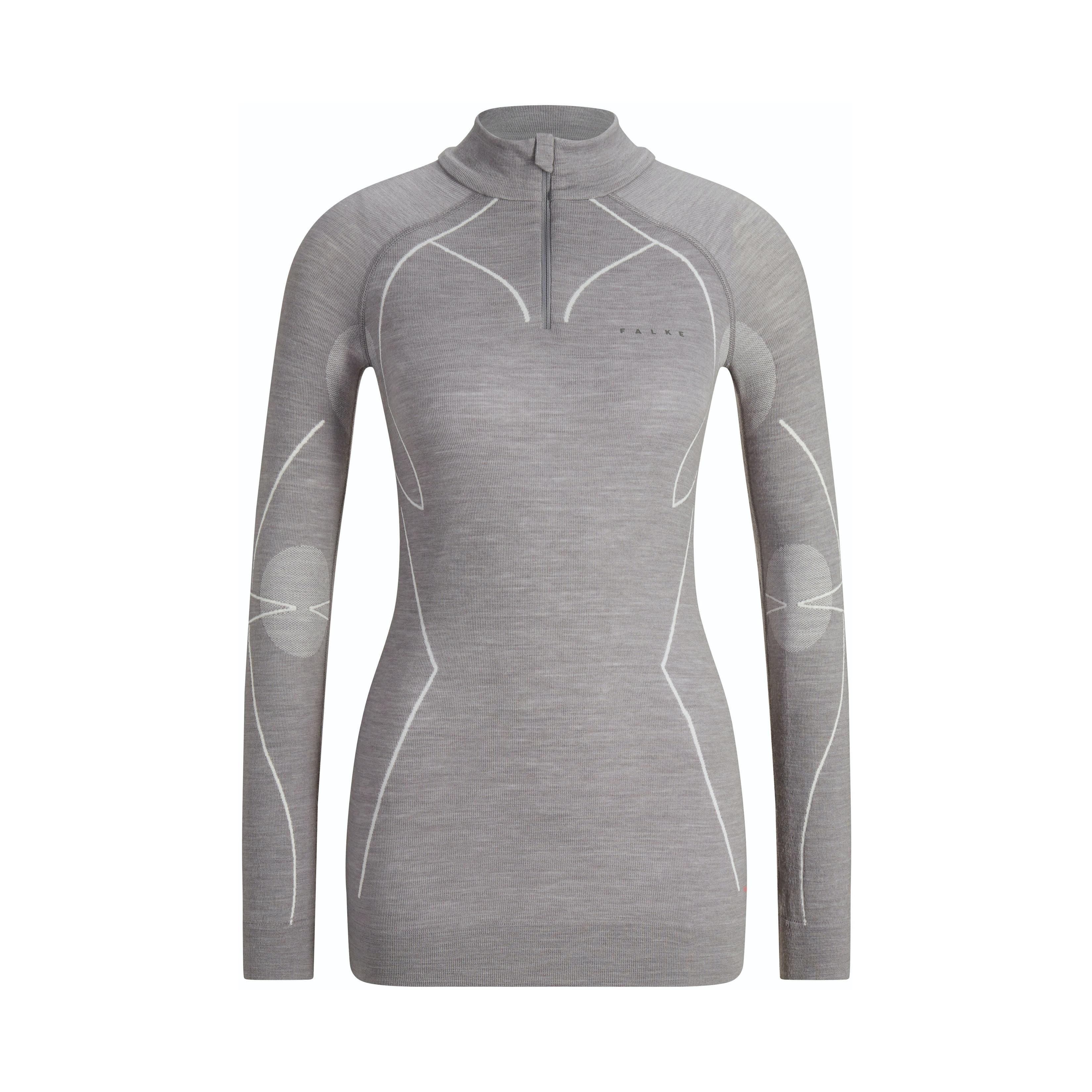 Falke Wool-Tech Zip Shirt Regular Gris clair S 