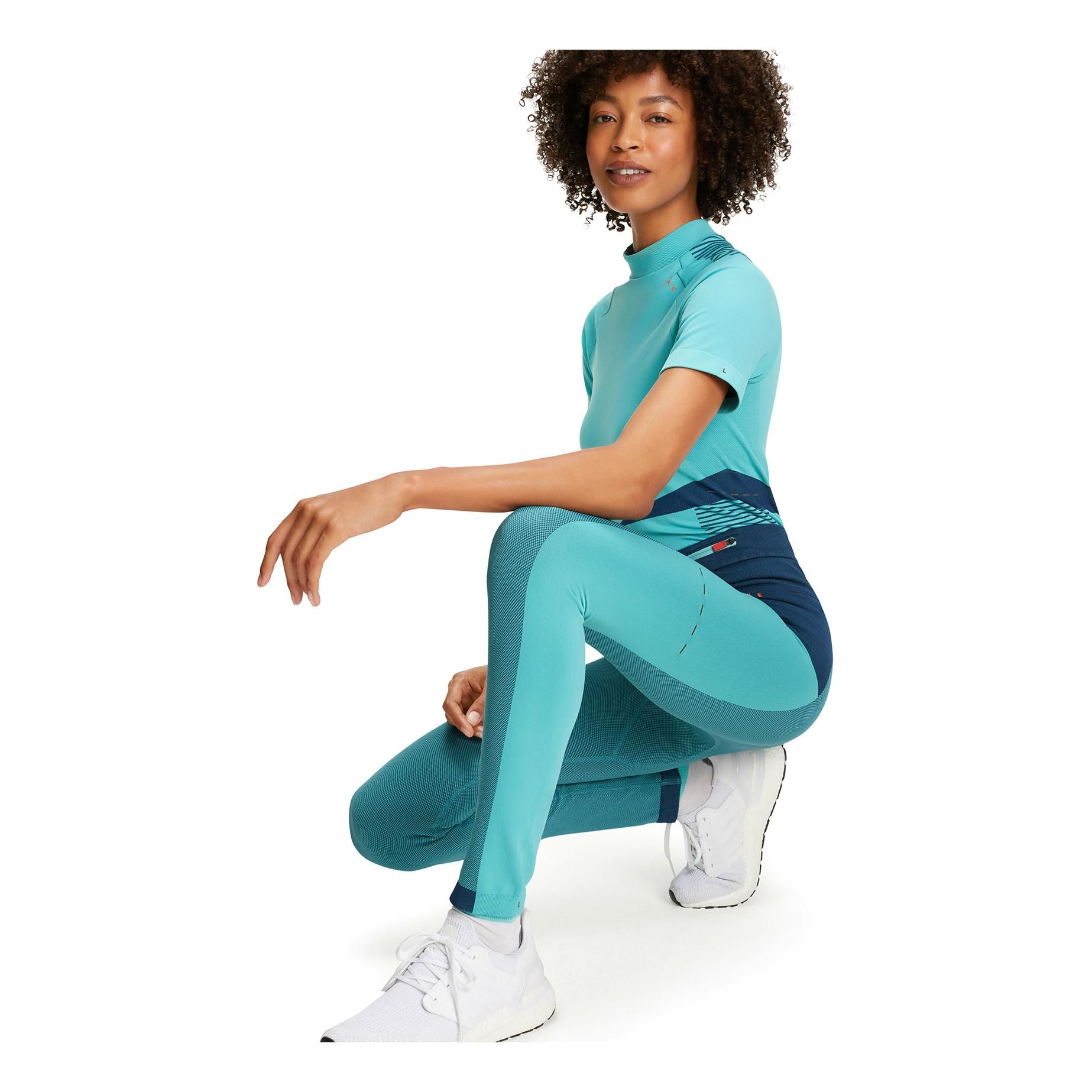 Falke Running Long Tights Bleu ciel XS 