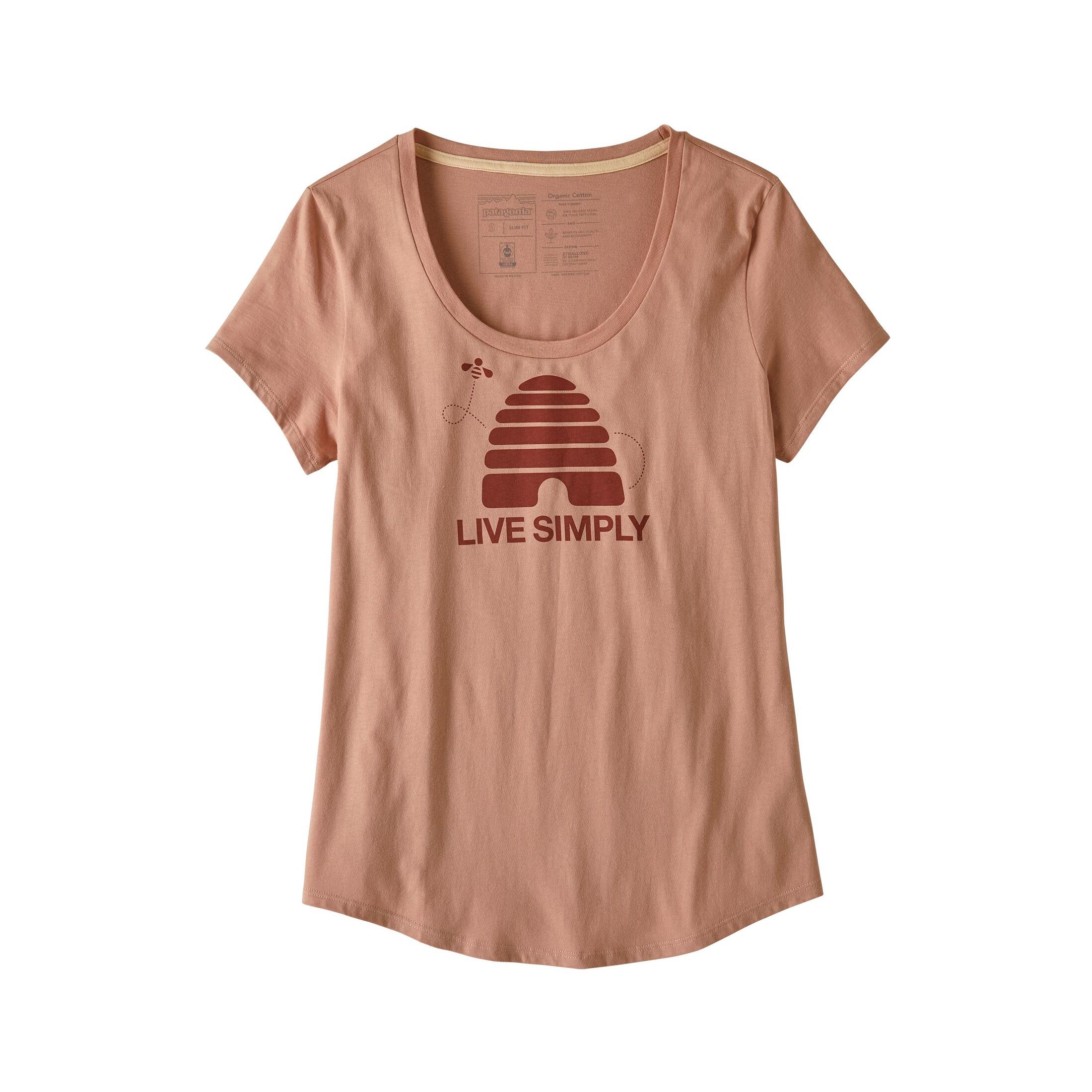 Patagonia Live Simply Hive Organic Scoop T-Shirt Beige M 