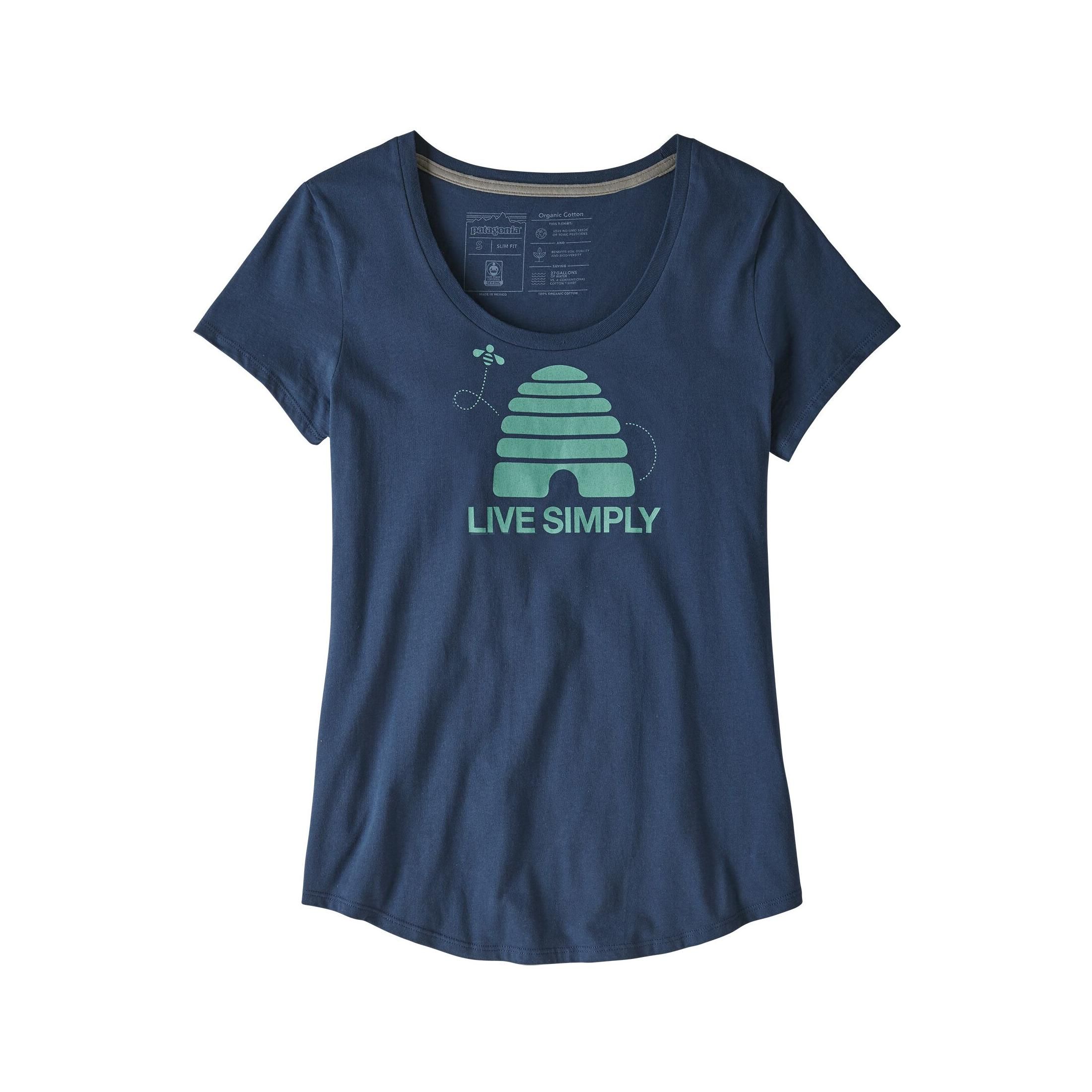 Patagonia Live Simply Hive Organic Scoop T-Shirt Bleu marine XS 