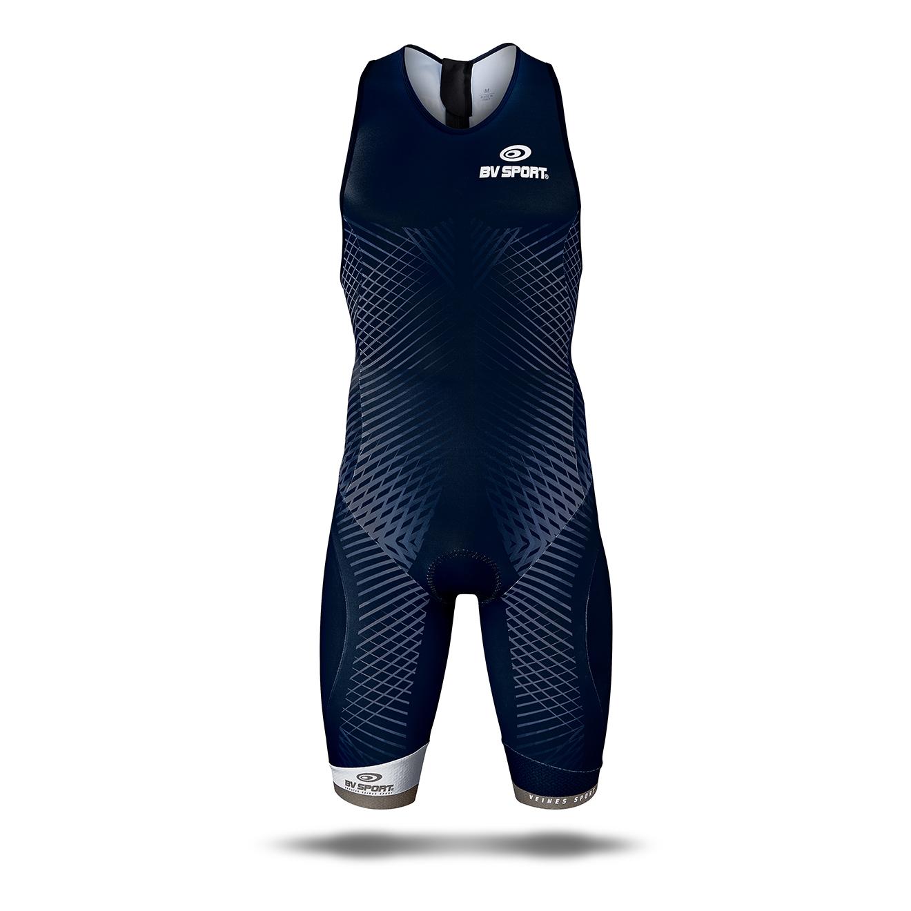 BV Sport 3X100 - Combinaison Triathlon Sans Manche Bleu S 