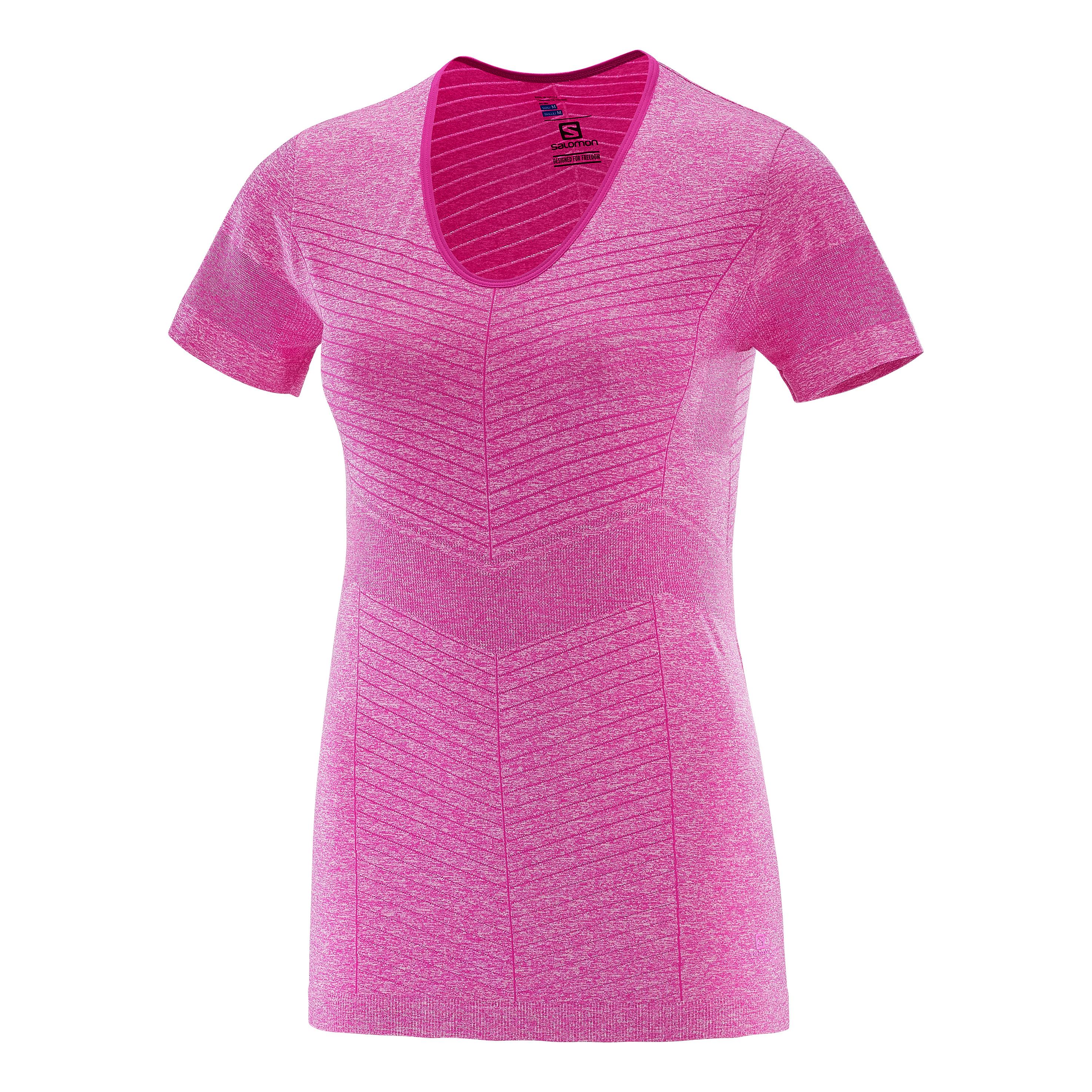 Salomon Elevate Seamless Short Sleeves Tee Rose XS 