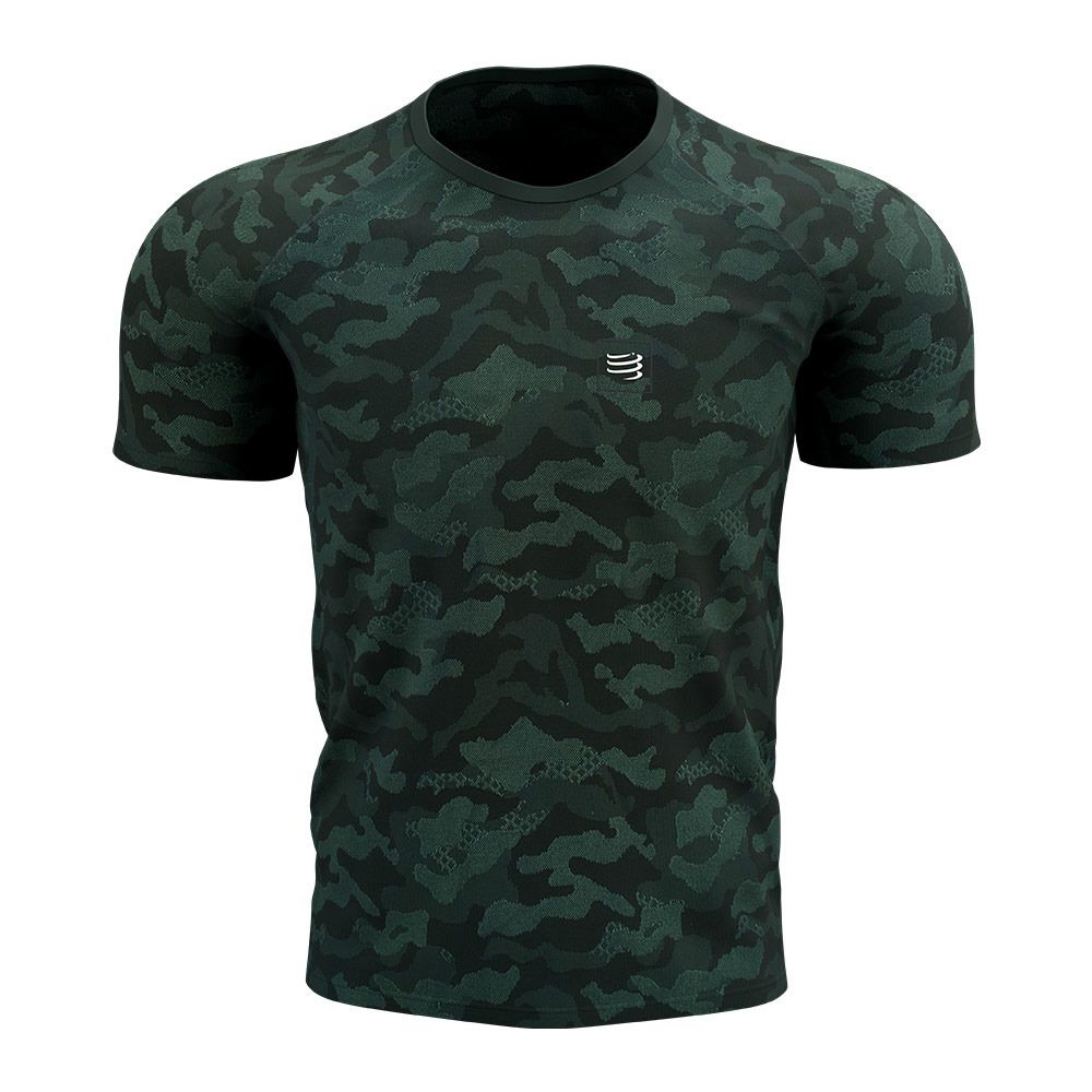 Compressport Training Short Sleeve T-shirt Camo Premium Green gables L 