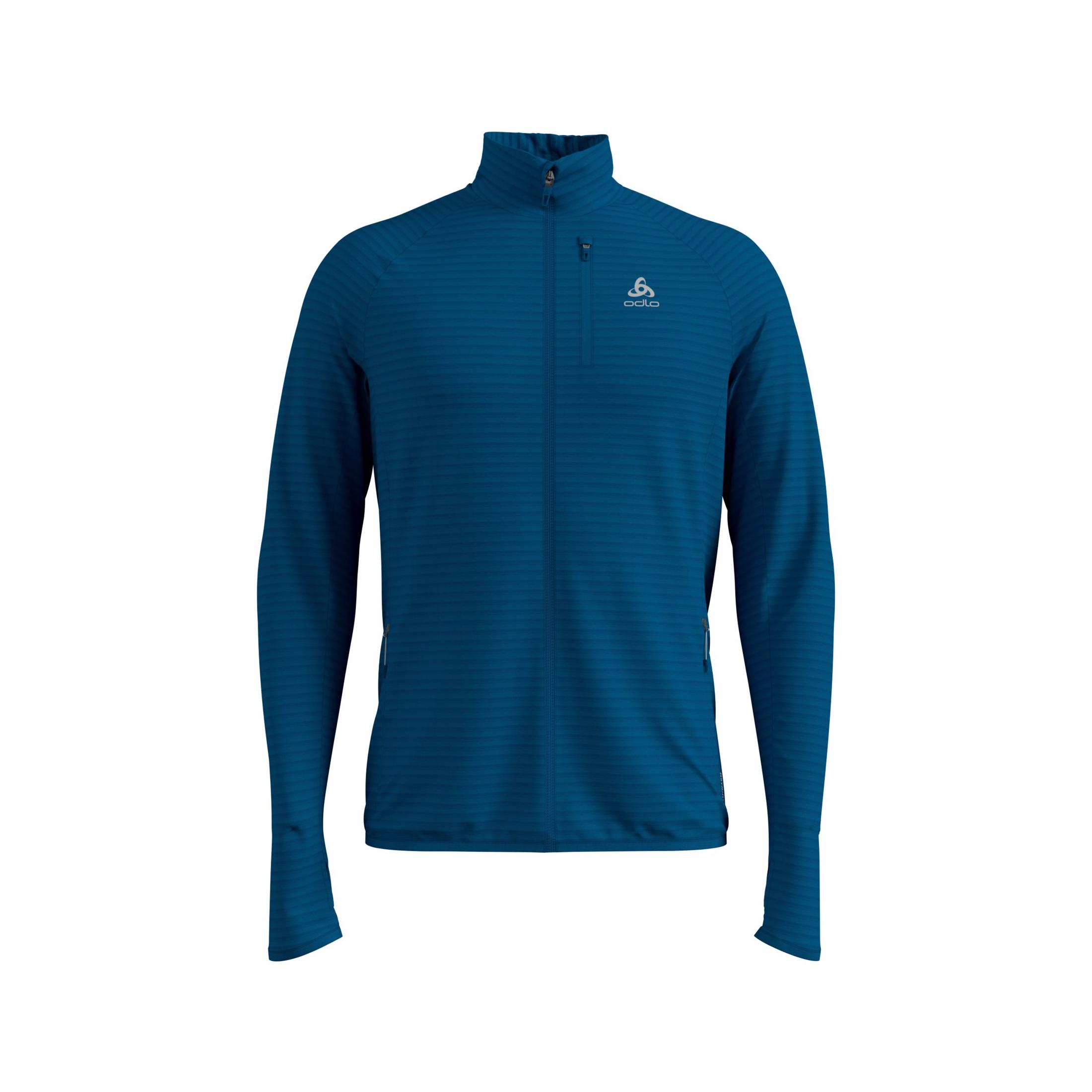 Odlo Pull zippé Vivid Ceramiwarm Bleu L 