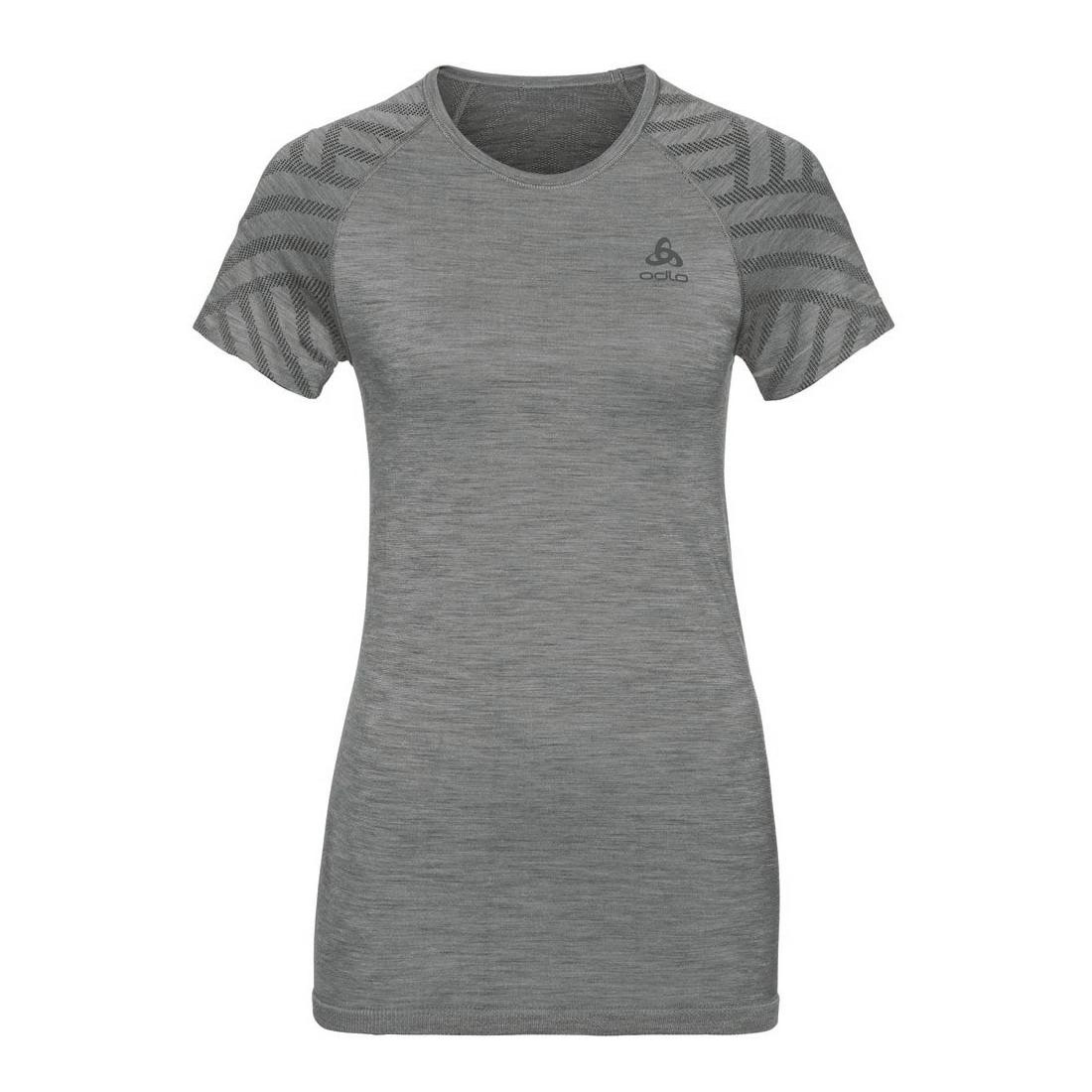 Odlo T-Shirt Manches Courtes Kinship Seamless BL Gris XS 