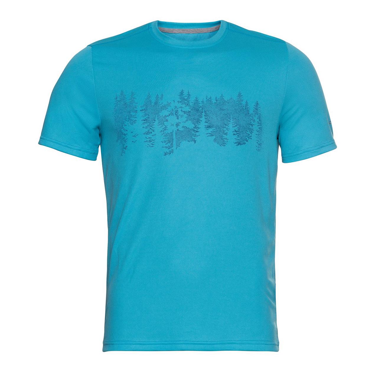 Odlo F-Dry Print T-Shirt Short SleevesCrew Neck Bleu S 