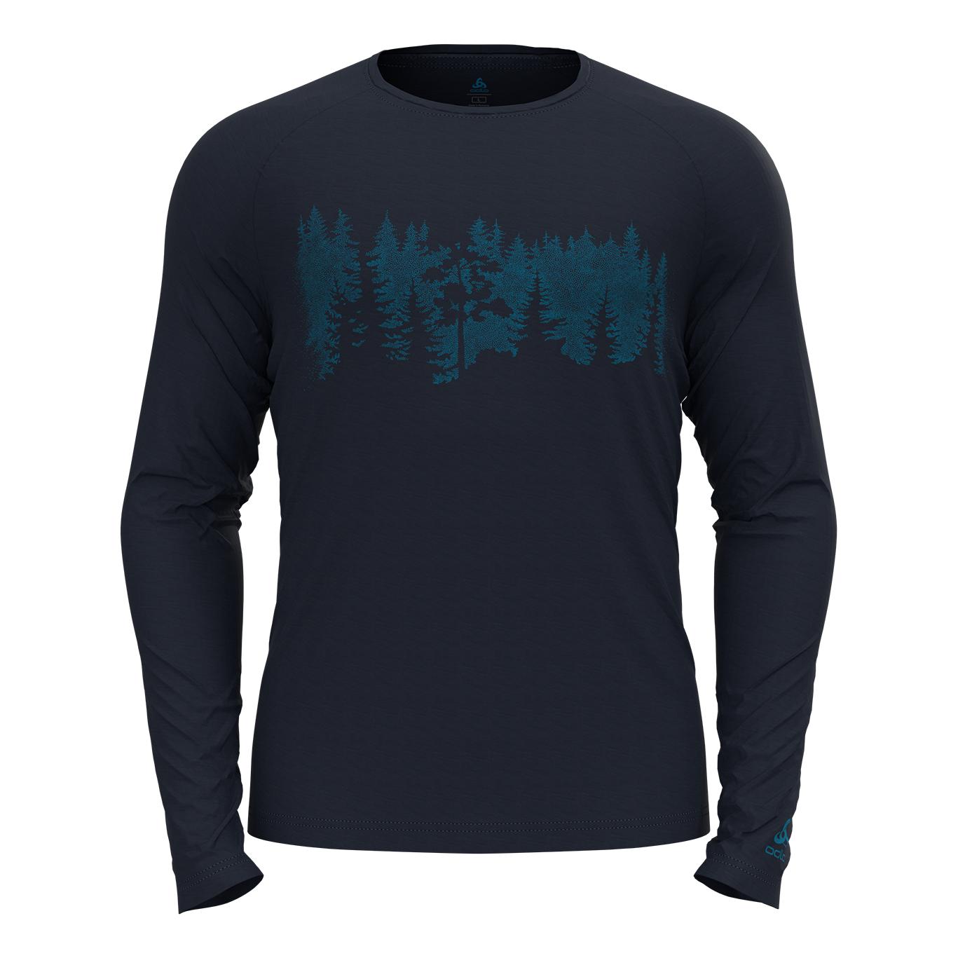 Odlo T-Shirt Long Sleeve Crew Neck Concord Plus Forest PR Bleu foncé S 