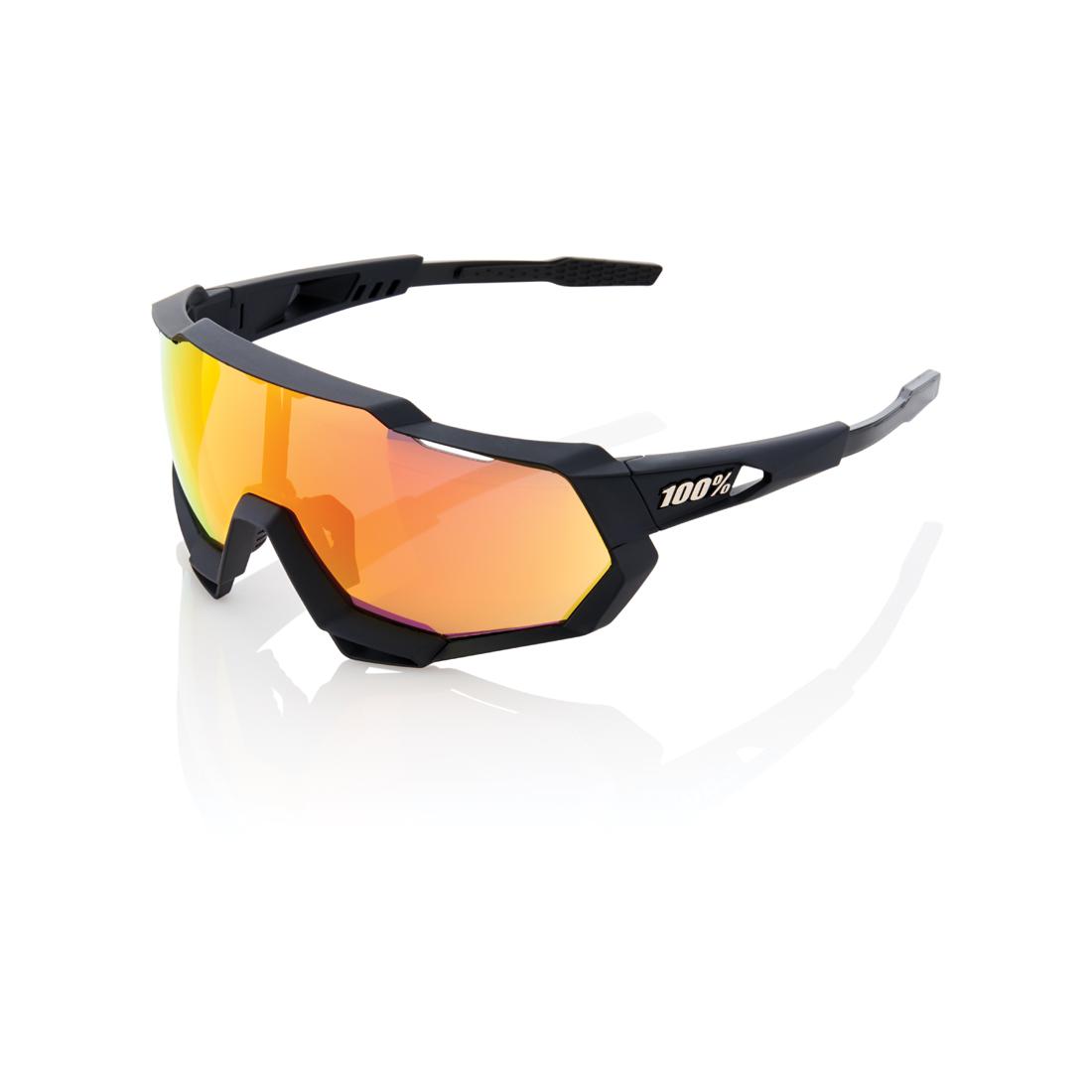 100% SPEEDTRAP - Soft Tact Black - HiPER Red Multilayer Mirror Lens Noir 