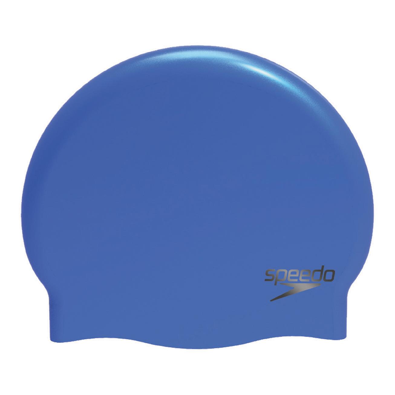 Speedo Men's Bleu Plain Moulded Silicone Cap Blue