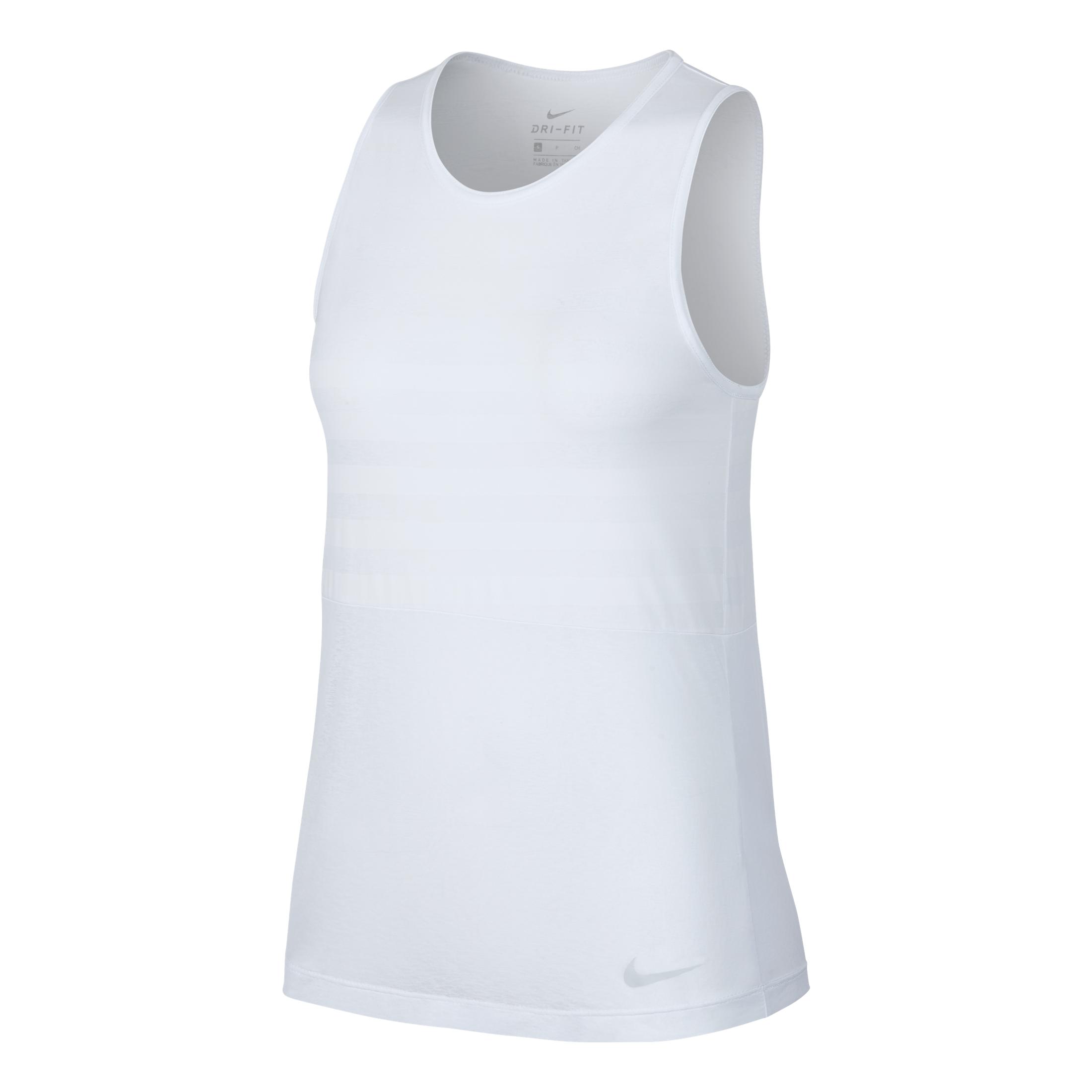 Nike Breathe Tank Stripe Blanc XS